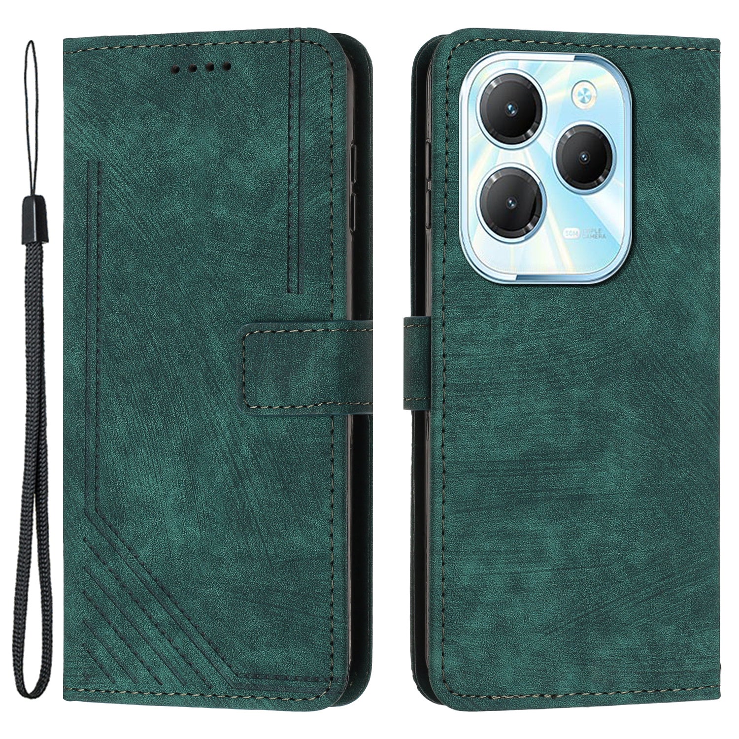 For Transsion Infinix Hot 40 / Hot 40 Pro PU Leather Flip Cover Wallet Phone Case Stand Function - Black