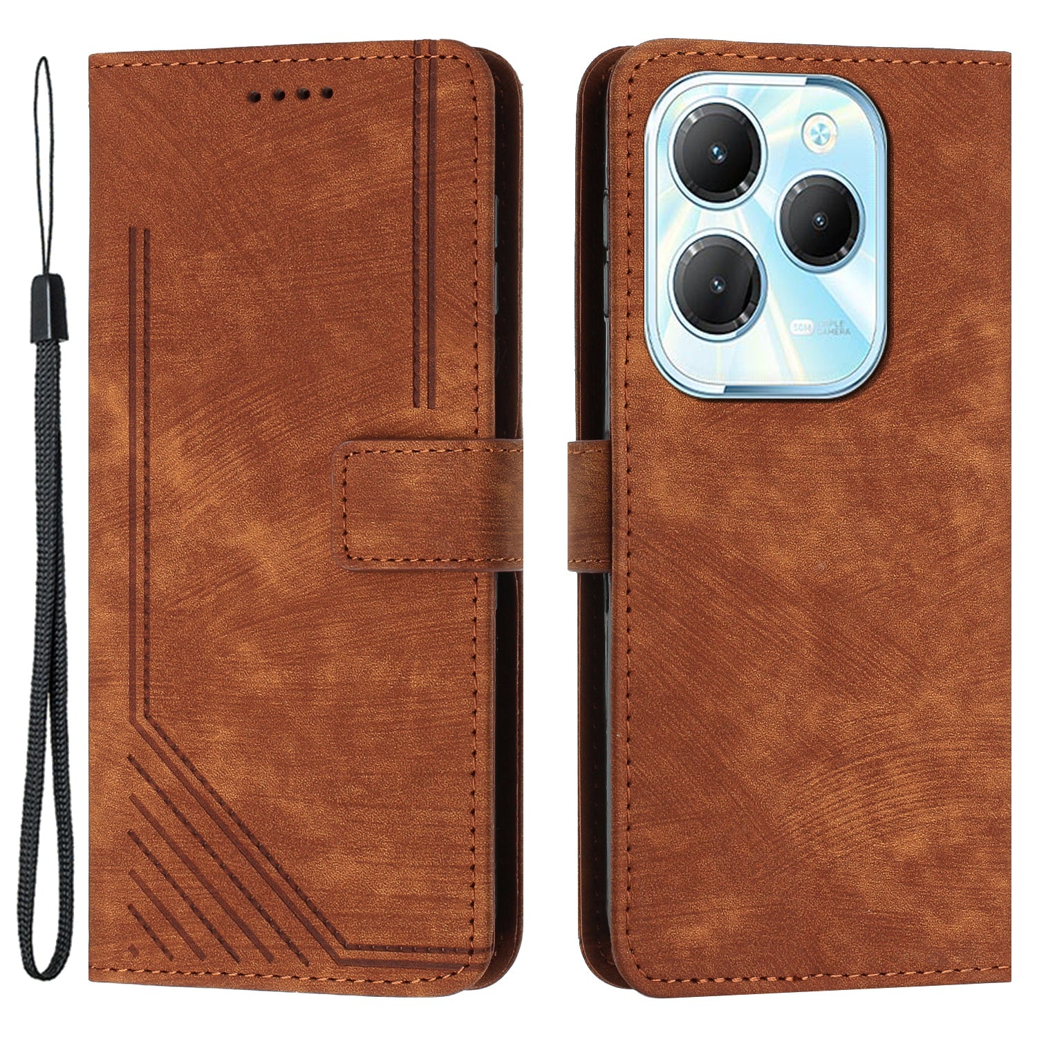 For Transsion Infinix Hot 40 / Hot 40 Pro PU Leather Flip Cover Wallet Phone Case Stand Function - Black