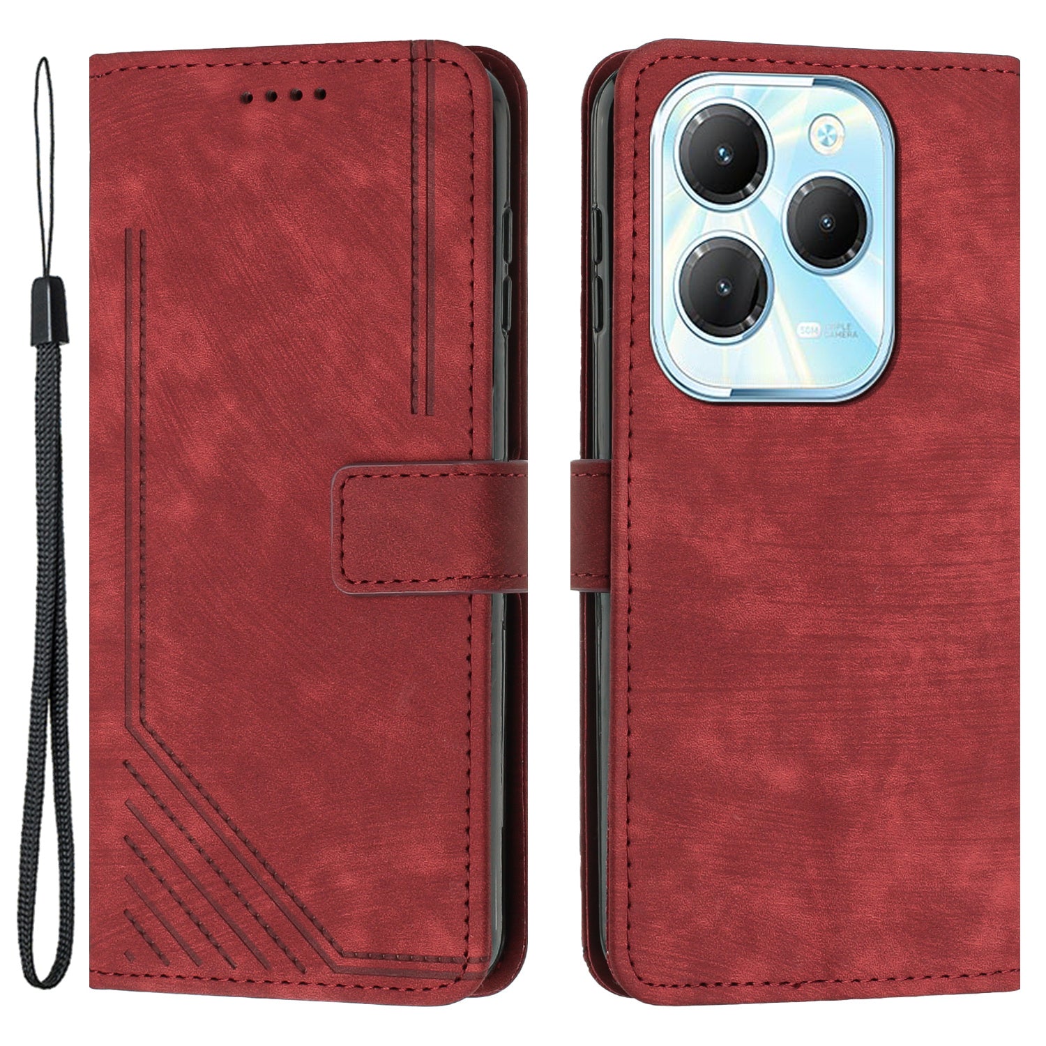 For Transsion Infinix Hot 40 / Hot 40 Pro PU Leather Flip Cover Wallet Phone Case Stand Function - Black