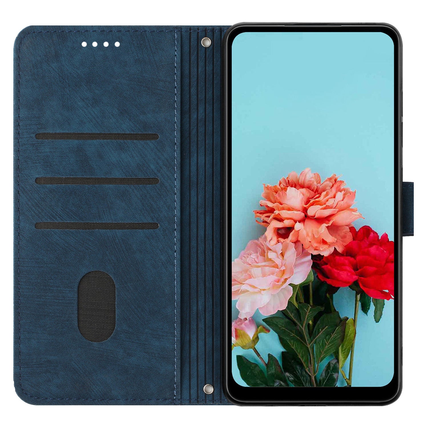 For Transsion Tecno Spark Go 2024 / Spark 20C / Pop 8 Phone Case Skin Touch Feeling Leather Cover - Sapphire