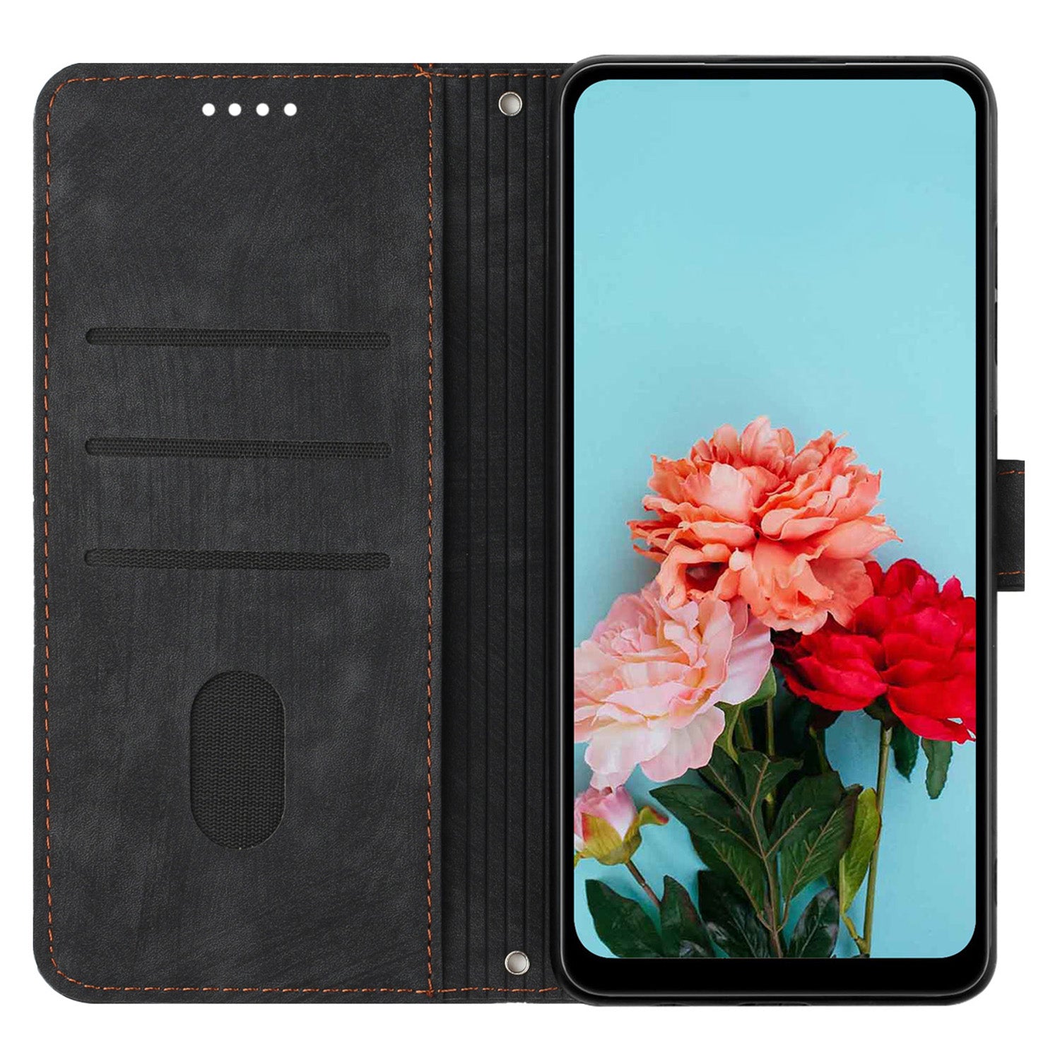 For Transsion Infinix Smart 8 4G Wallet PU Leather Case Line Imprinted Phone Cover Skin-Friendly Touch - Black