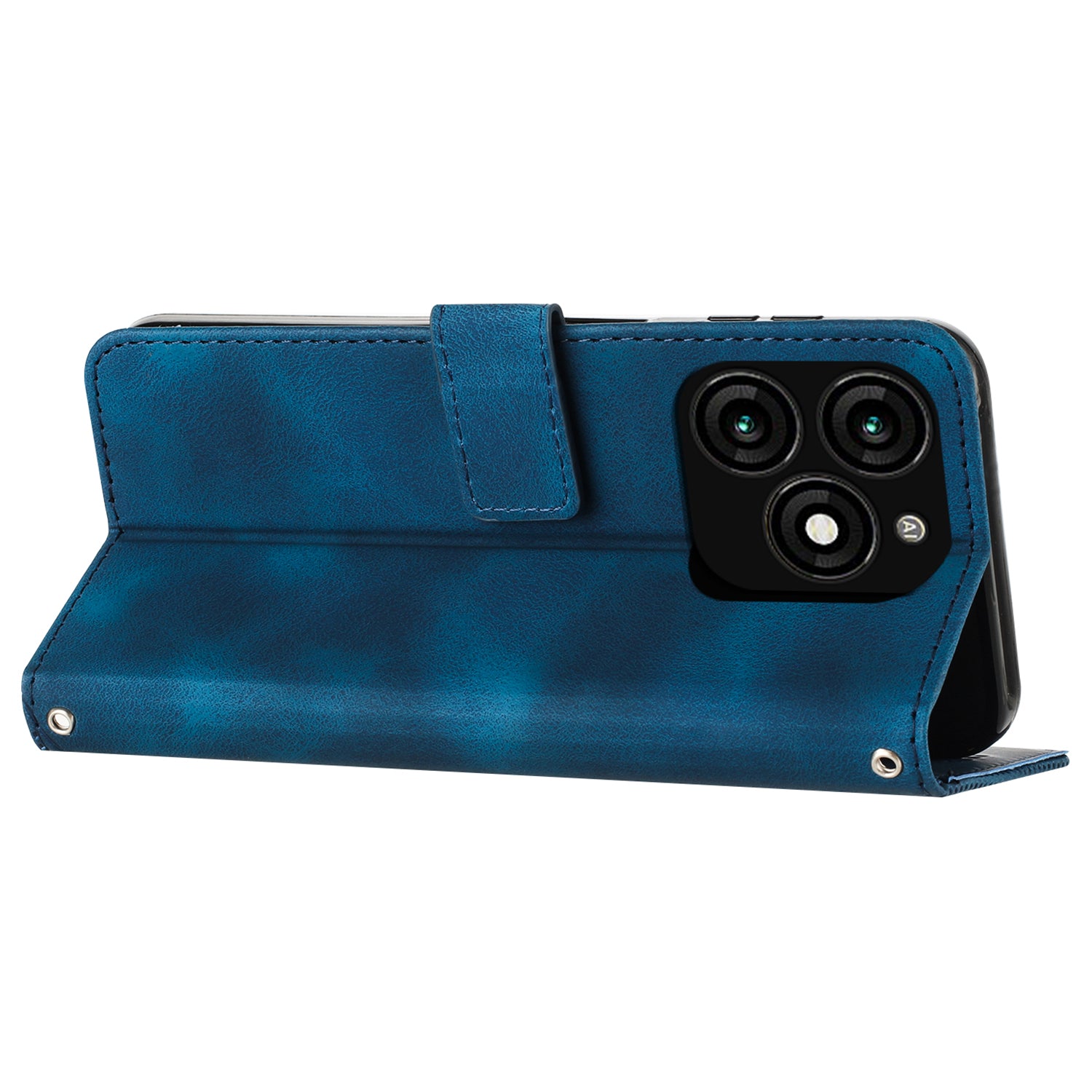For Transsion Tecno Spark 20 Case Wallet Shockproof PU Leather Phone Cover - Sapphire