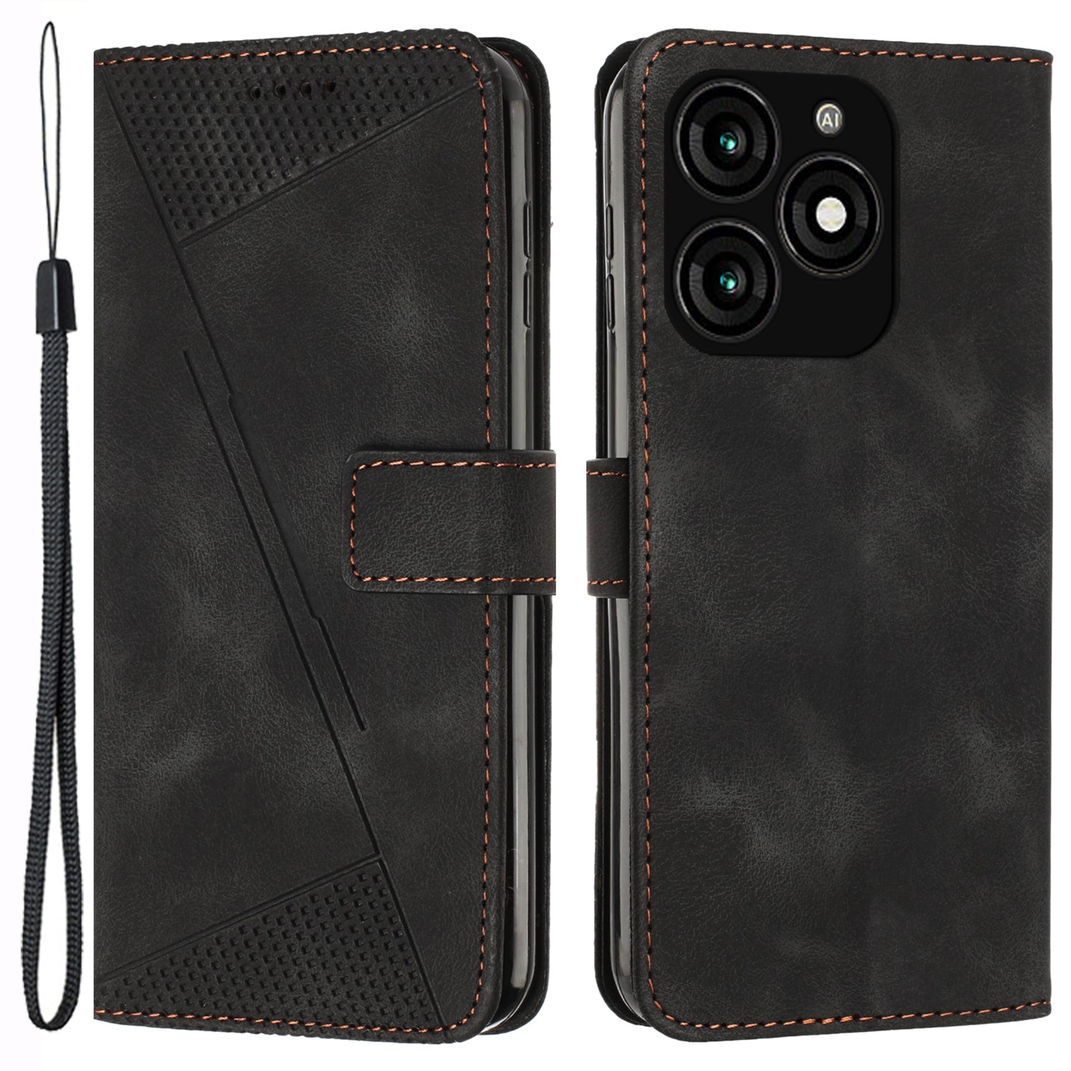 For Transsion Tecno Spark 20 Case Wallet Shockproof PU Leather Phone Cover - Sapphire