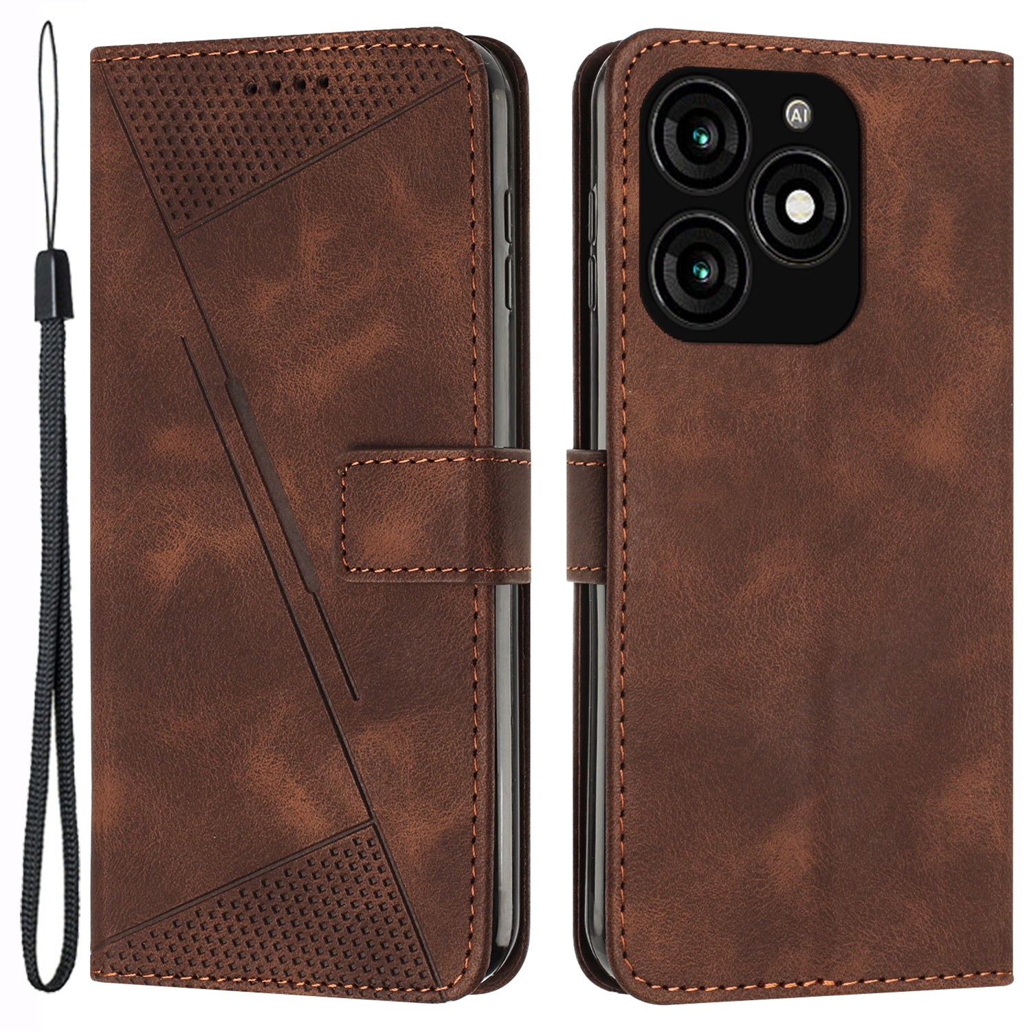 For Transsion Tecno Spark 20 Case Wallet Shockproof PU Leather Phone Cover - Sapphire