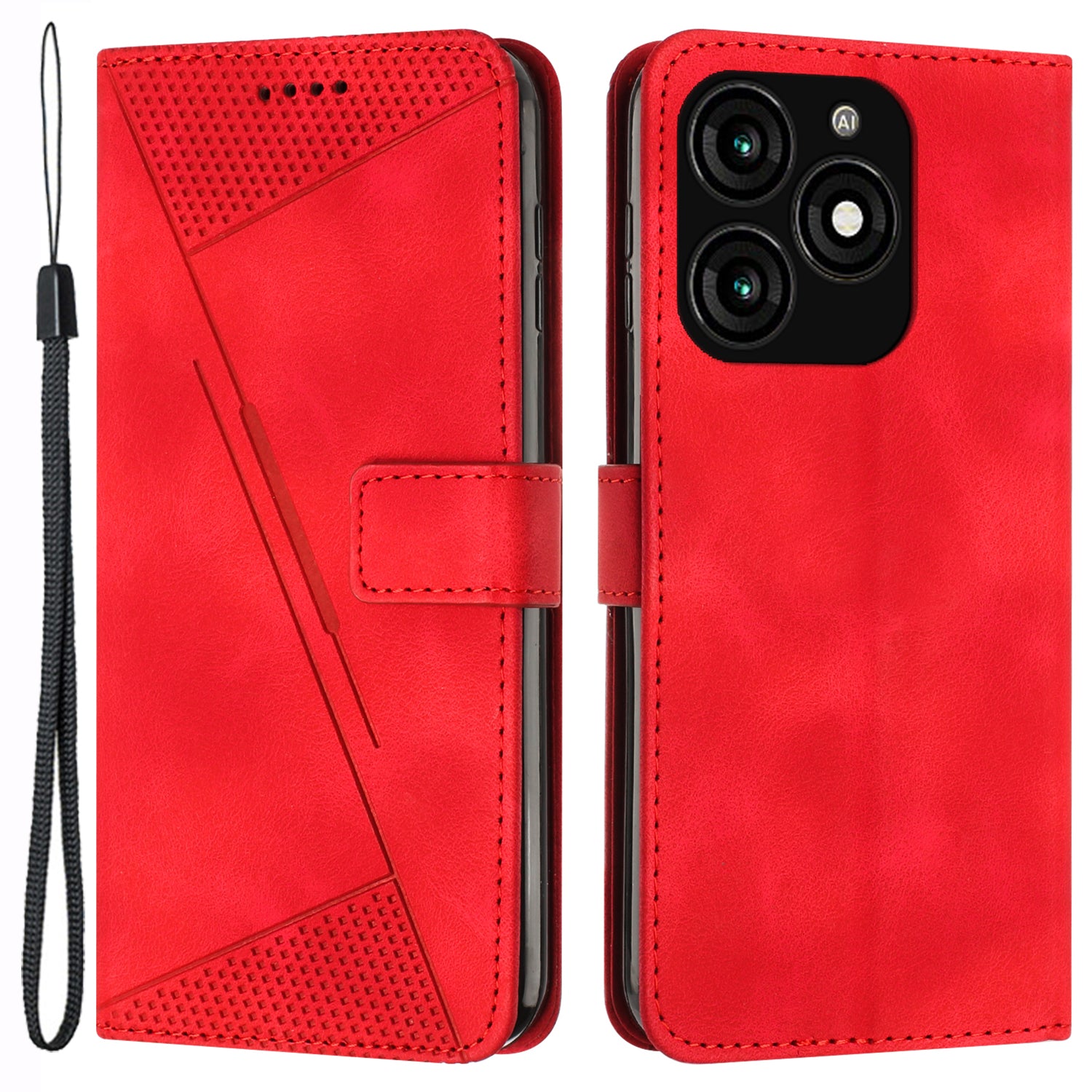 For Transsion Tecno Spark 20 Case Wallet Shockproof PU Leather Phone Cover - Sapphire