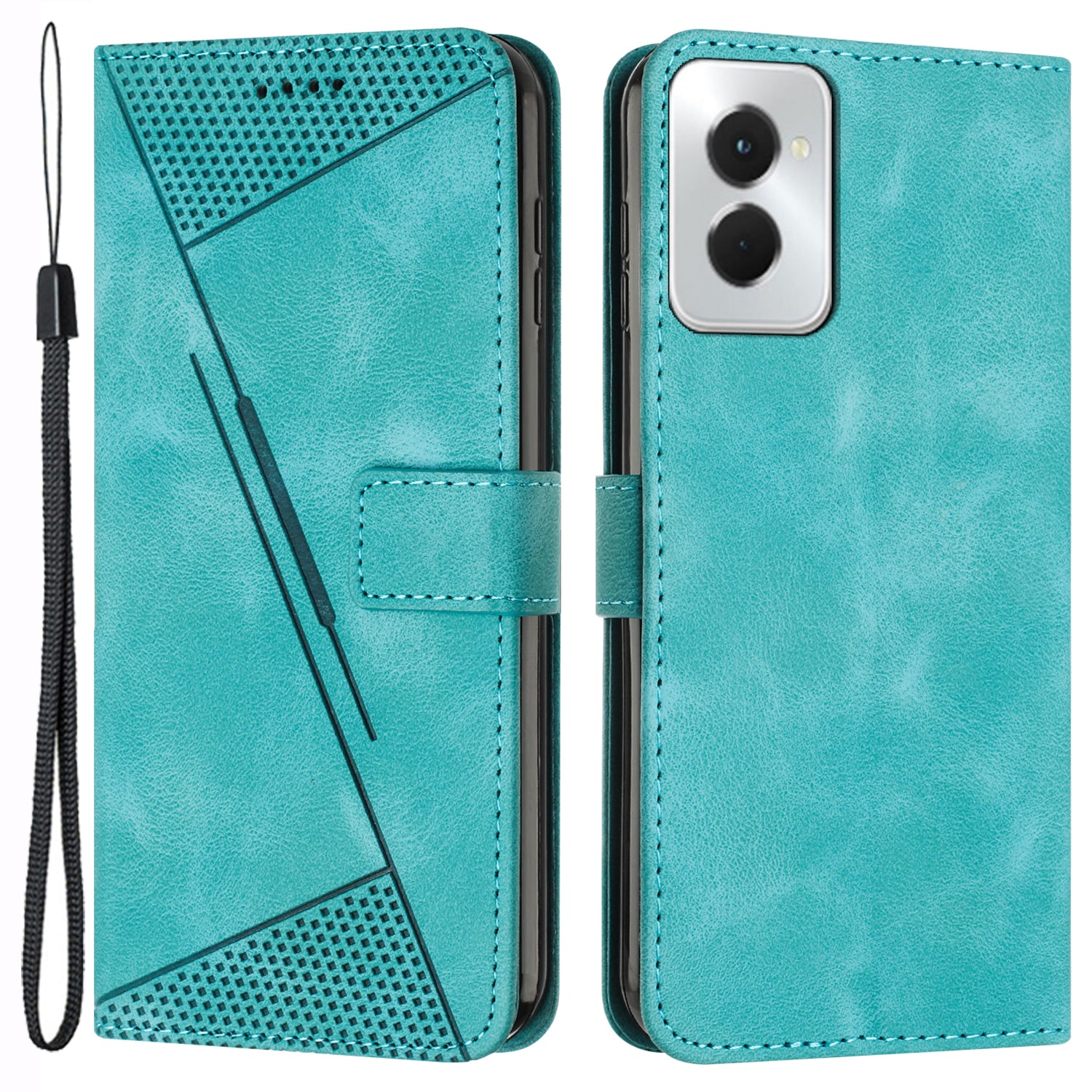 For Motorola Moto G Power (2024) Phone Case Magnetic Closure Flip Leather Cover - Black