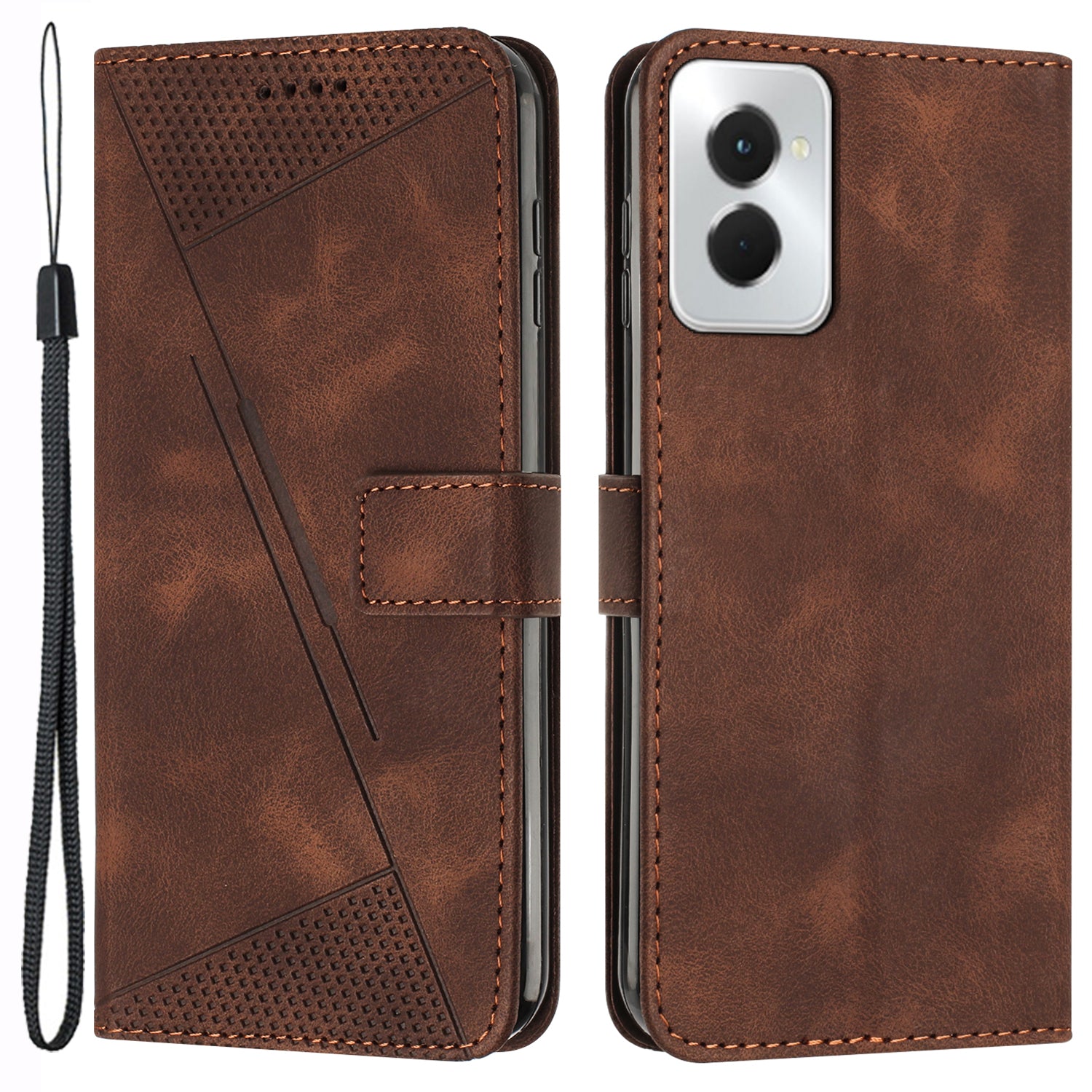 For Motorola Moto G Power (2024) Phone Case Magnetic Closure Flip Leather Cover - Black