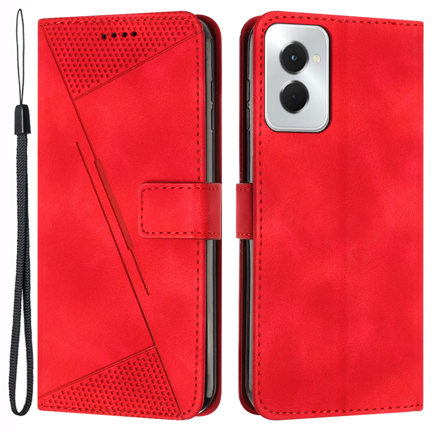 For Motorola Moto G Power (2024) Phone Case Magnetic Closure Flip Leather Cover - Black