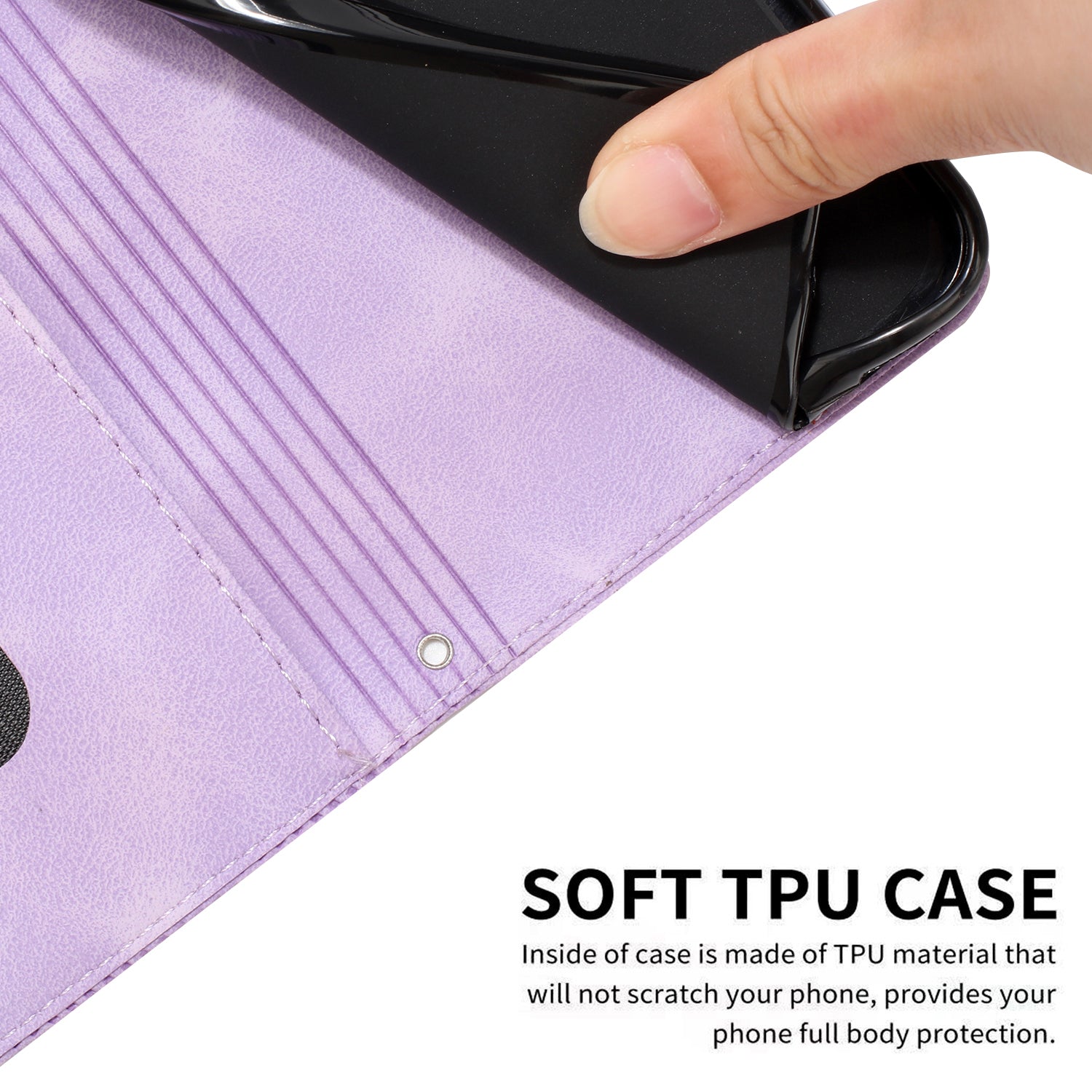For Transsion itel A70 Phone Case Wallet PU Leather Flip Triangle Pattern Cover - Purple