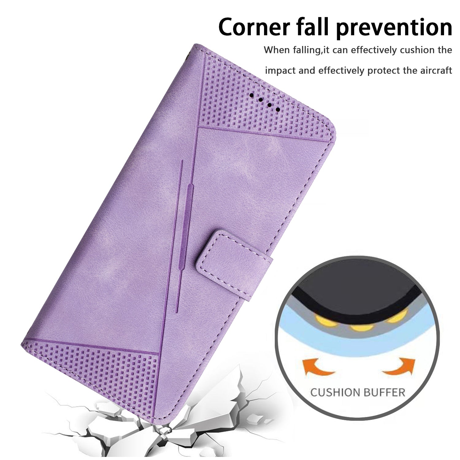 For Transsion itel A70 Phone Case Wallet PU Leather Flip Triangle Pattern Cover - Purple