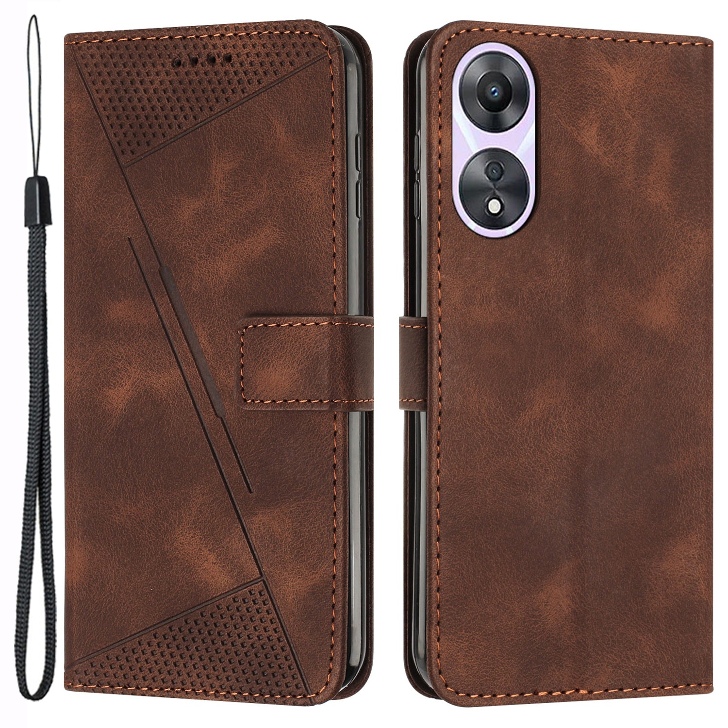 For Oppo A58 5G / A58x 5G / A78 5G / A1x 5G / A1 Vitality Edition / A2x 5G Phone Case Leather Folio Flip Cover - Green