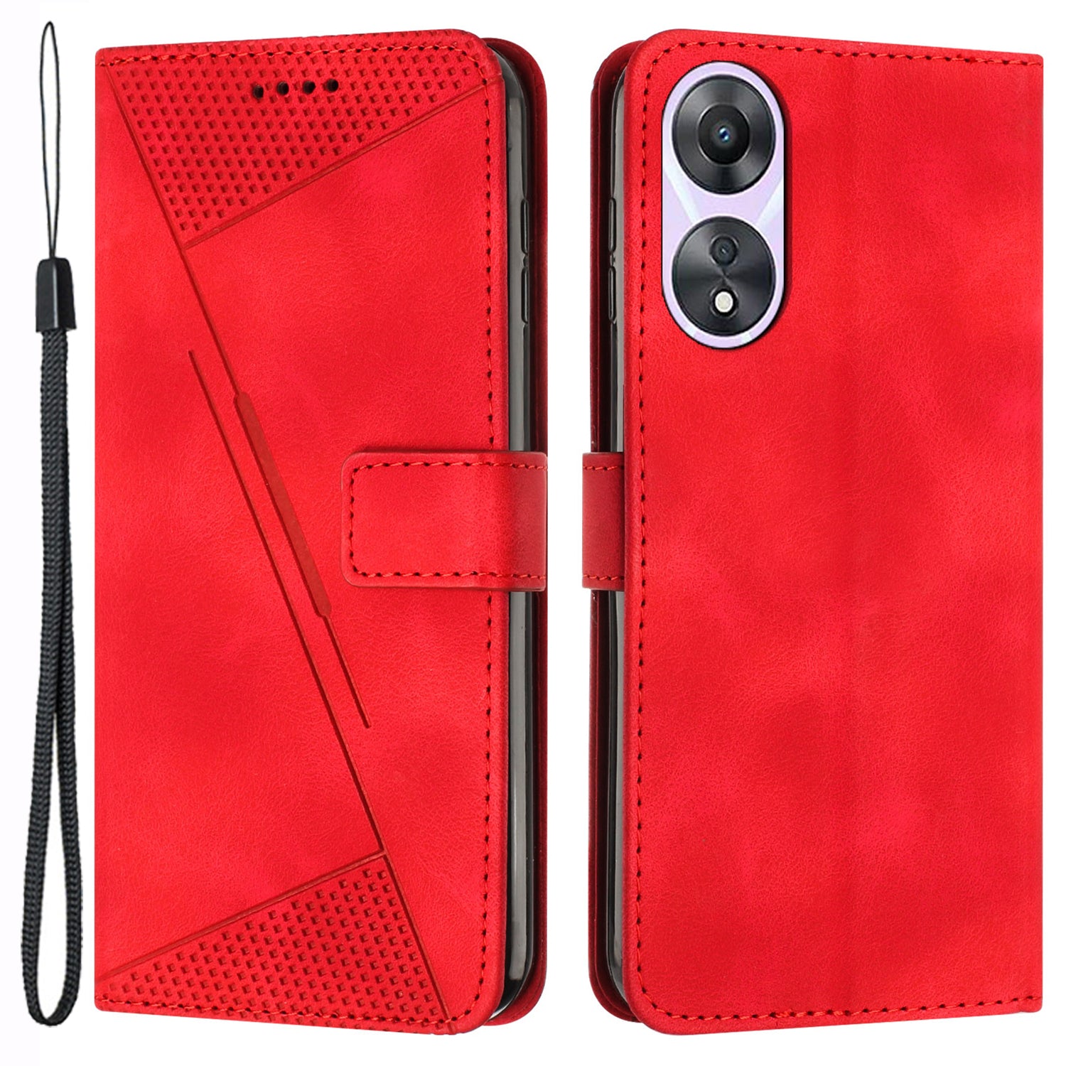 For Oppo A58 5G / A58x 5G / A78 5G / A1x 5G / A1 Vitality Edition / A2x 5G Phone Case Leather Folio Flip Cover - Green