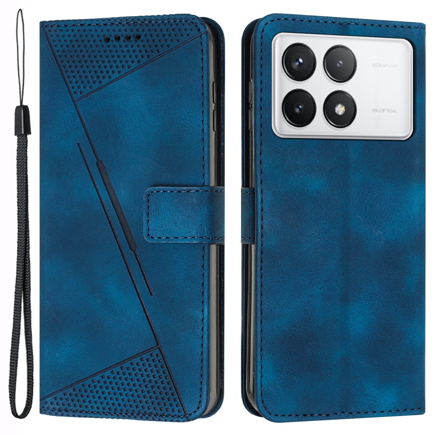 For Xiaomi Redmi K70 Pro 5G / K70 5G Case Anti-Scratch PU Leather Phone Cover Stand Shell Wallet - Sapphire