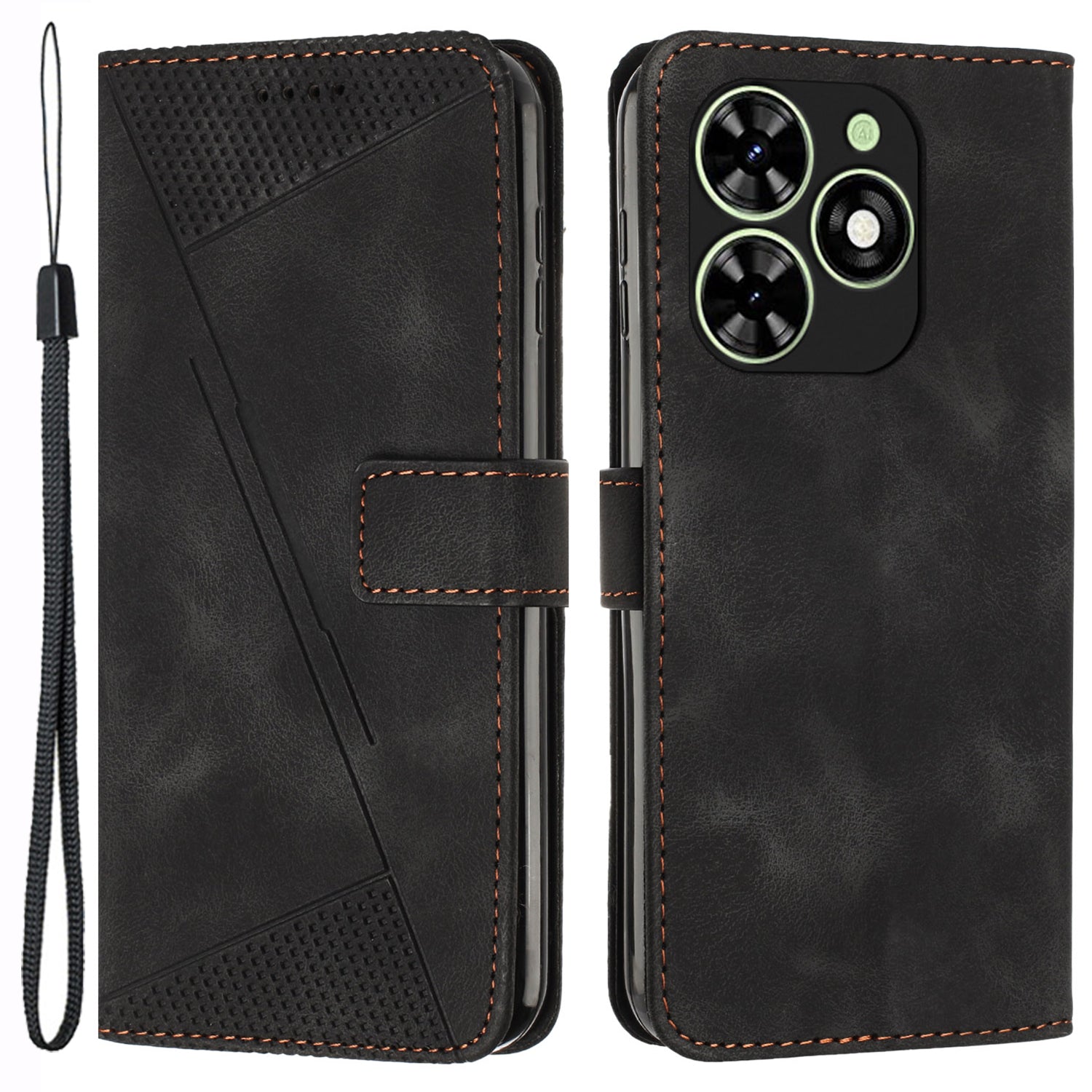 For Transsion Infinix Smart 8 4G PU Leather Case Folio Bookstytle Phone Cover with Strap - Purple