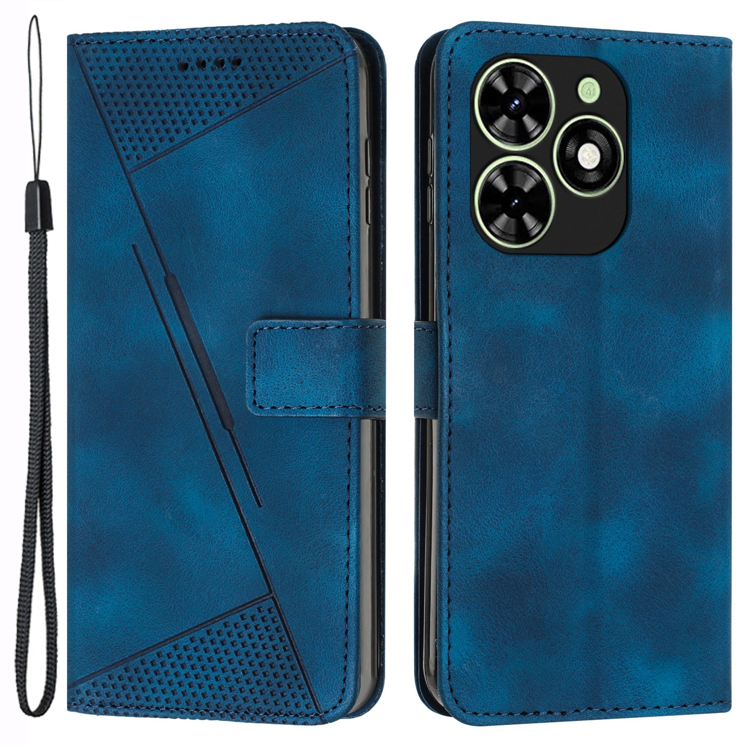 For Transsion Infinix Smart 8 4G PU Leather Case Folio Bookstytle Phone Cover with Strap - Purple