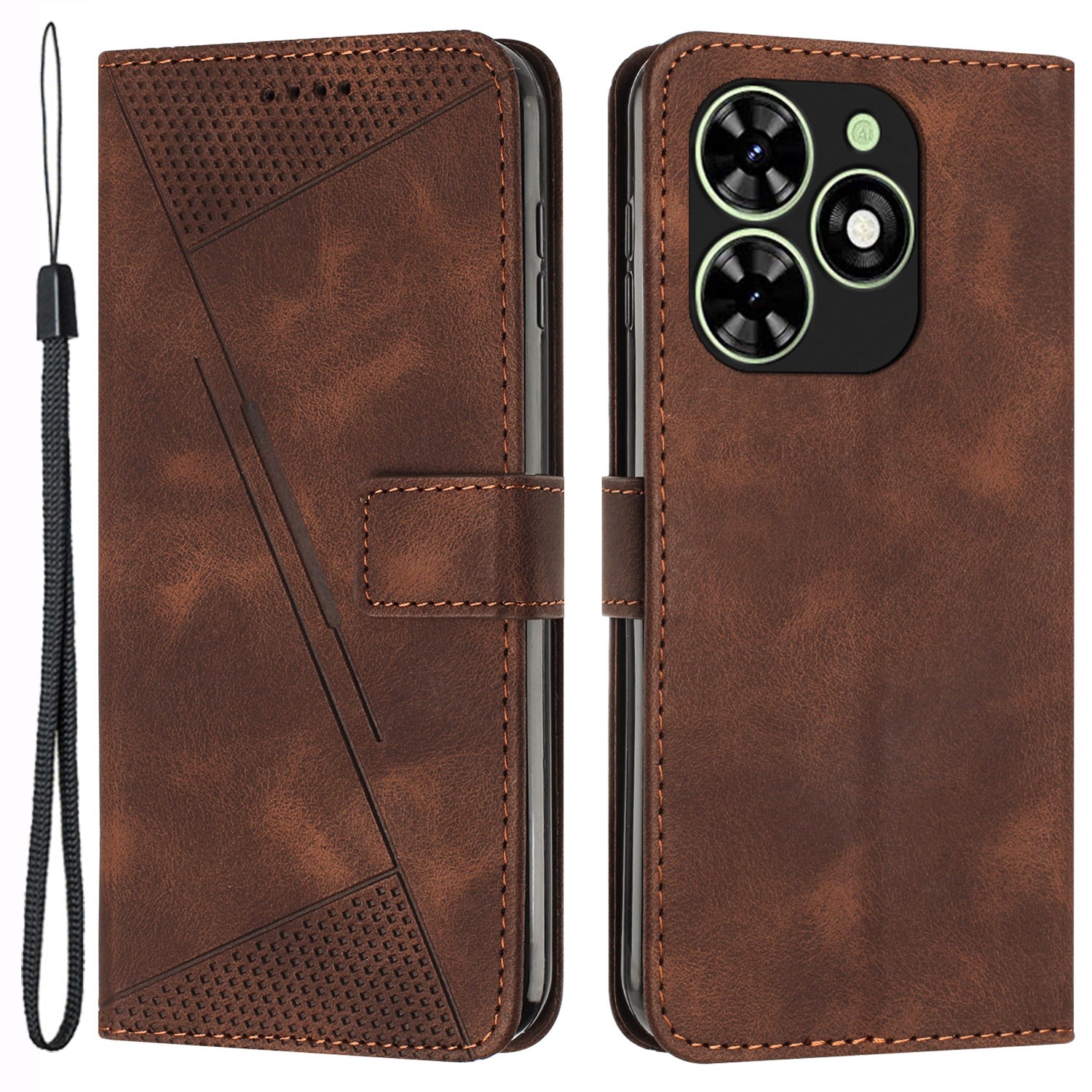 For Transsion Infinix Smart 8 4G PU Leather Case Folio Bookstytle Phone Cover with Strap - Purple