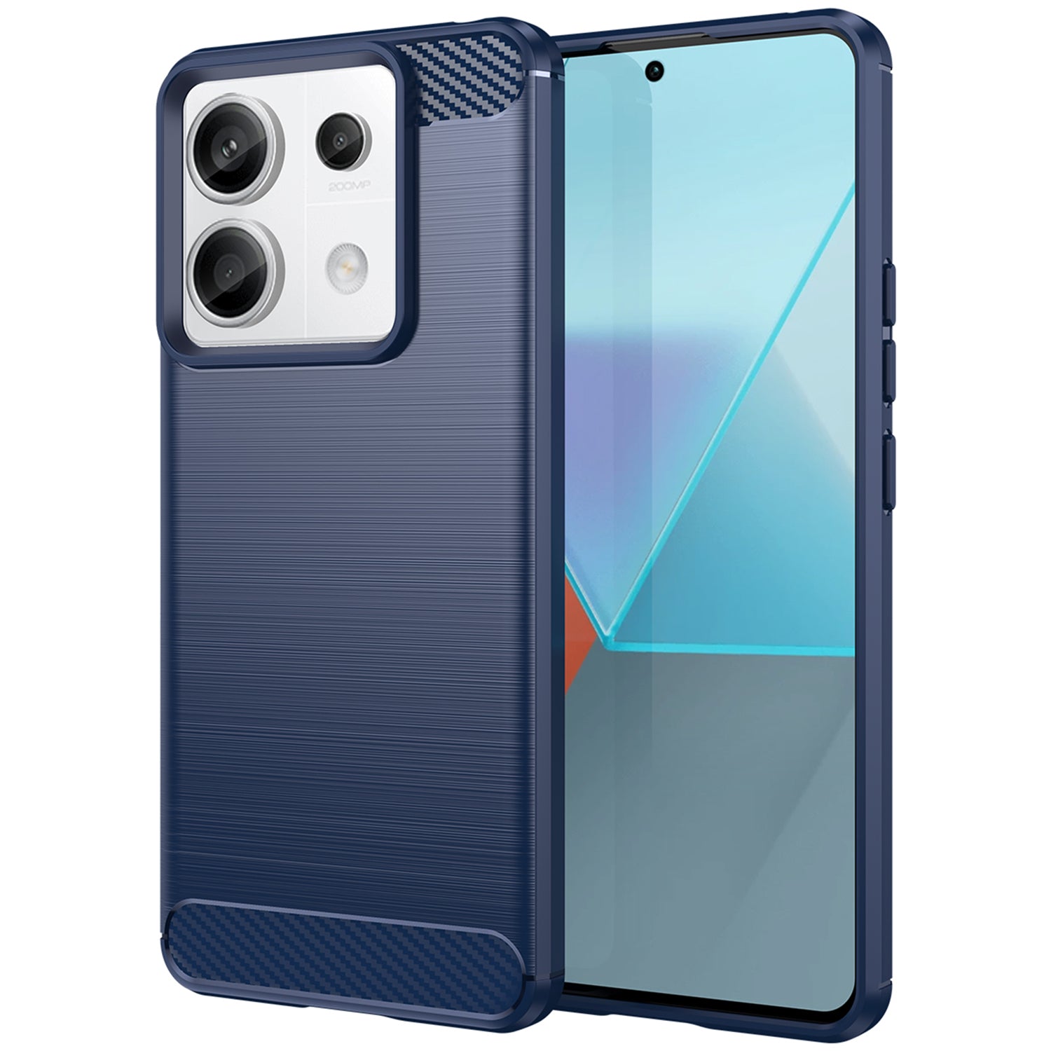 For Xiaomi Redmi Note 13 Pro 5G / Poco X6 5G TPU Cover Carbon Fiber Texture Cell Phone Case - Blue