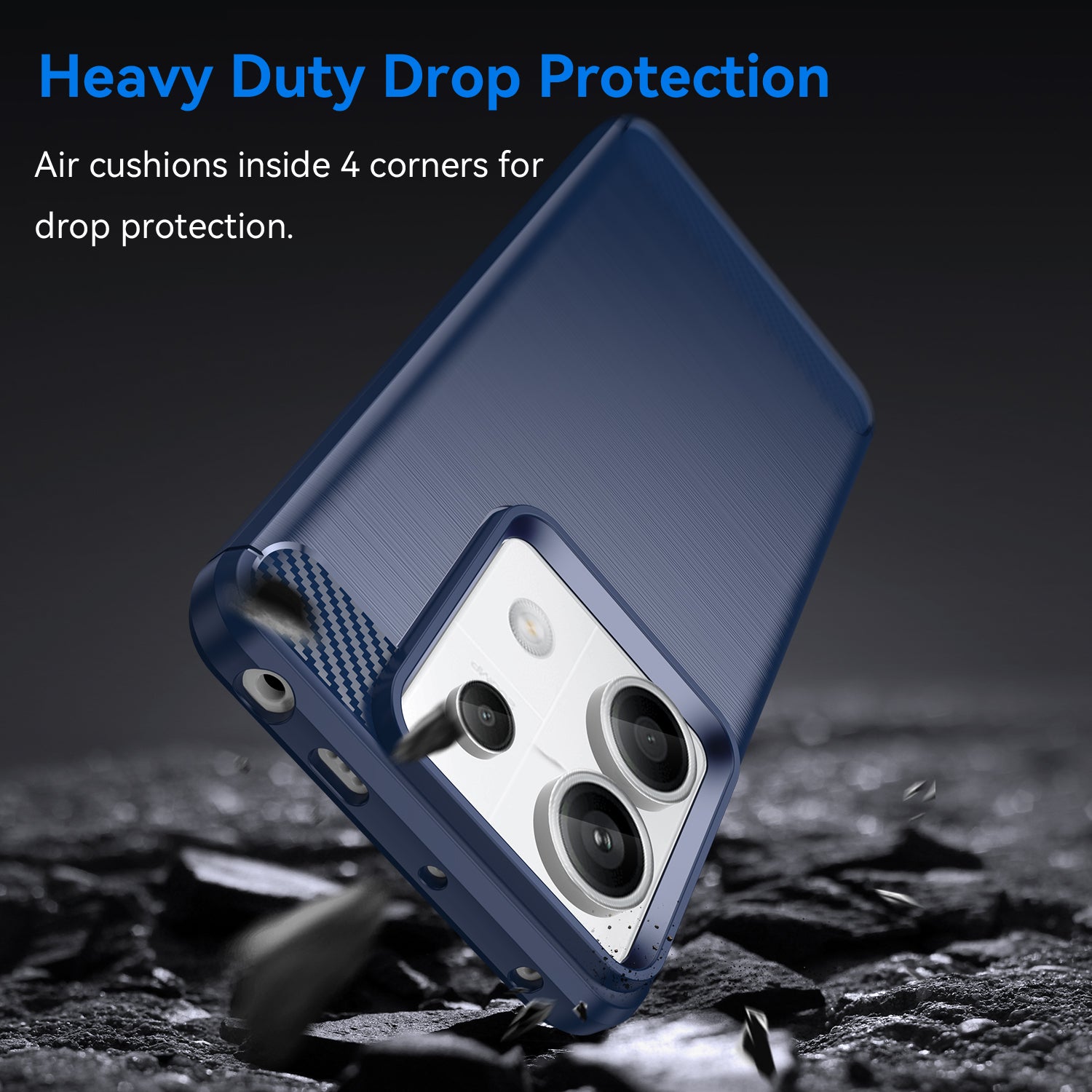 For Xiaomi Redmi Note 13 Pro 5G / Poco X6 5G TPU Cover Carbon Fiber Texture Cell Phone Case - Blue