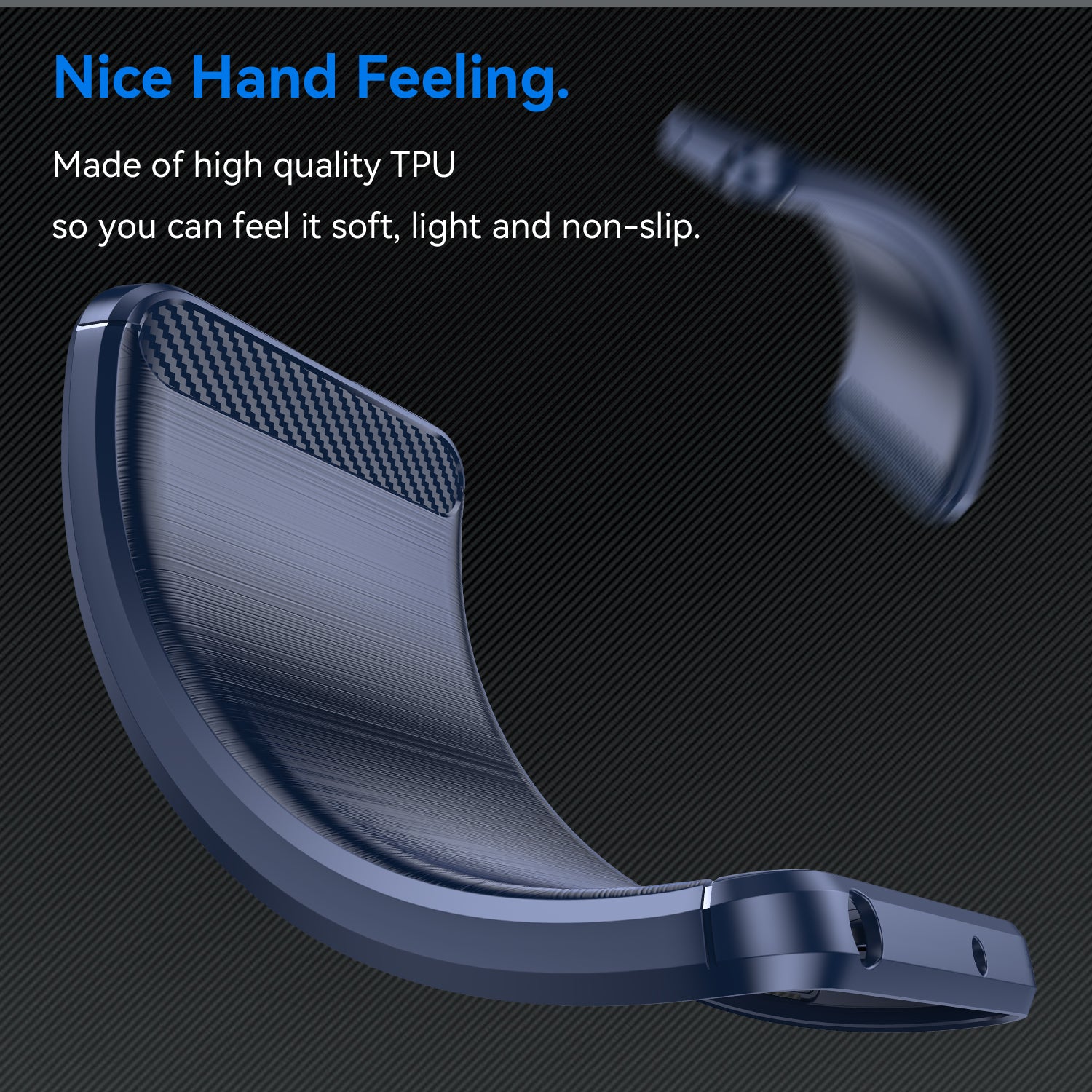 For Xiaomi Redmi Note 13 Pro 5G / Poco X6 5G TPU Cover Carbon Fiber Texture Cell Phone Case - Blue
