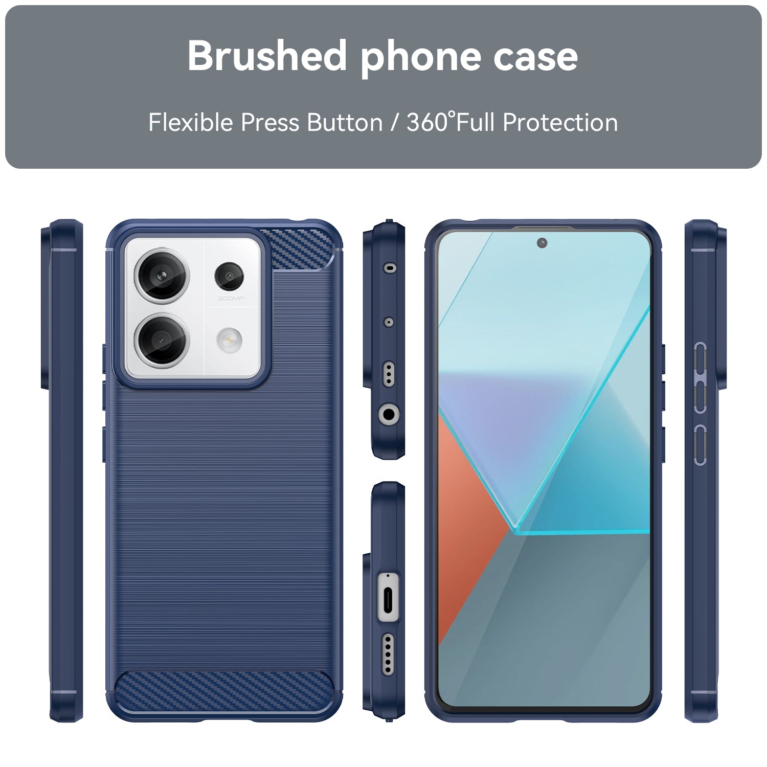 For Xiaomi Redmi Note 13 Pro 5G / Poco X6 5G TPU Cover Carbon Fiber Texture Cell Phone Case - Blue