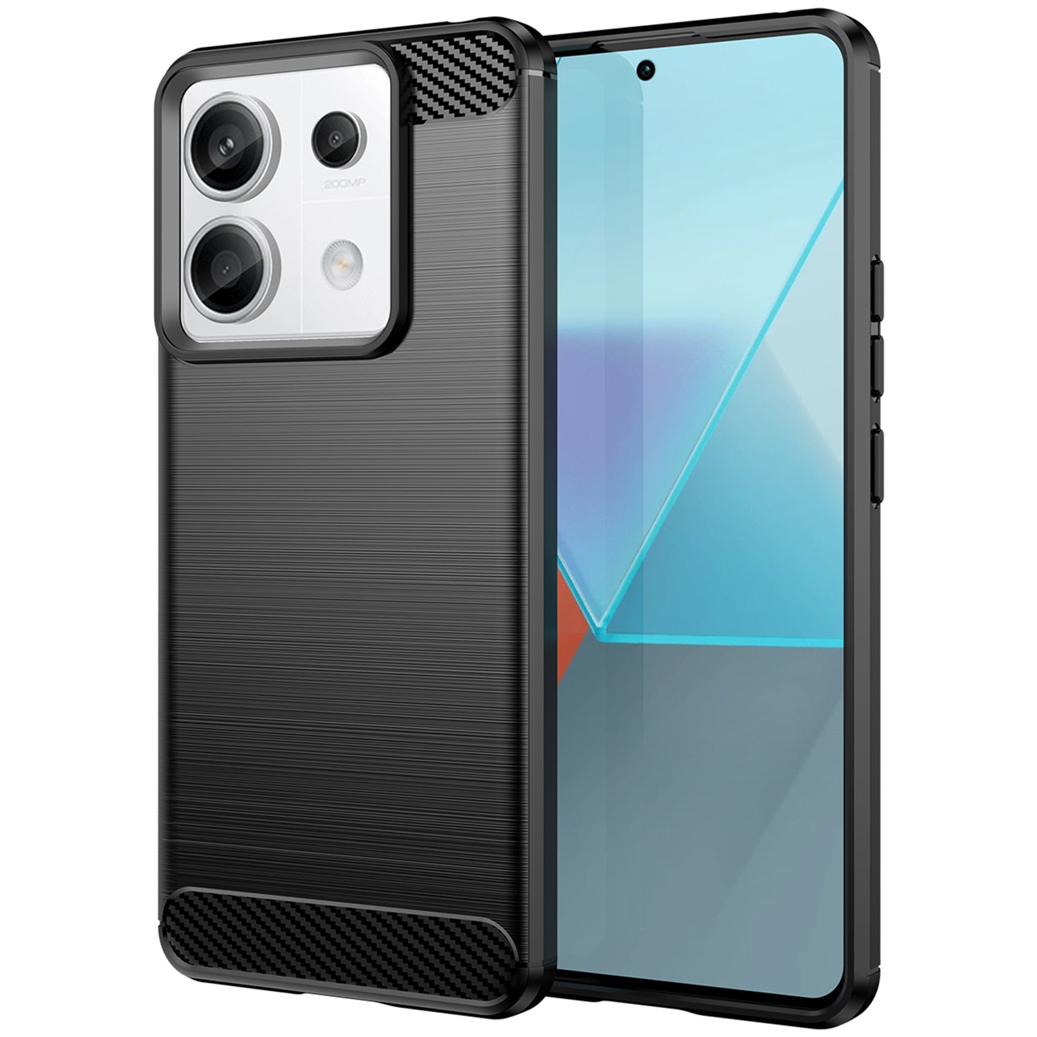 For Xiaomi Redmi Note 13 Pro 5G / Poco X6 5G TPU Cover Carbon Fiber Texture Cell Phone Case - Blue