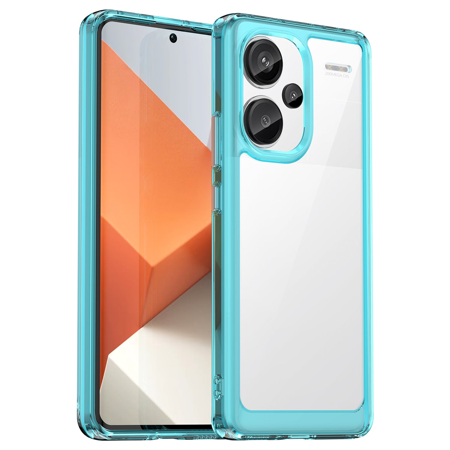 For Xiaomi Redmi Note 13 Pro+ 5G Phone Case TPU + Acrylic Cover Colorful Frame - Transparent Grey