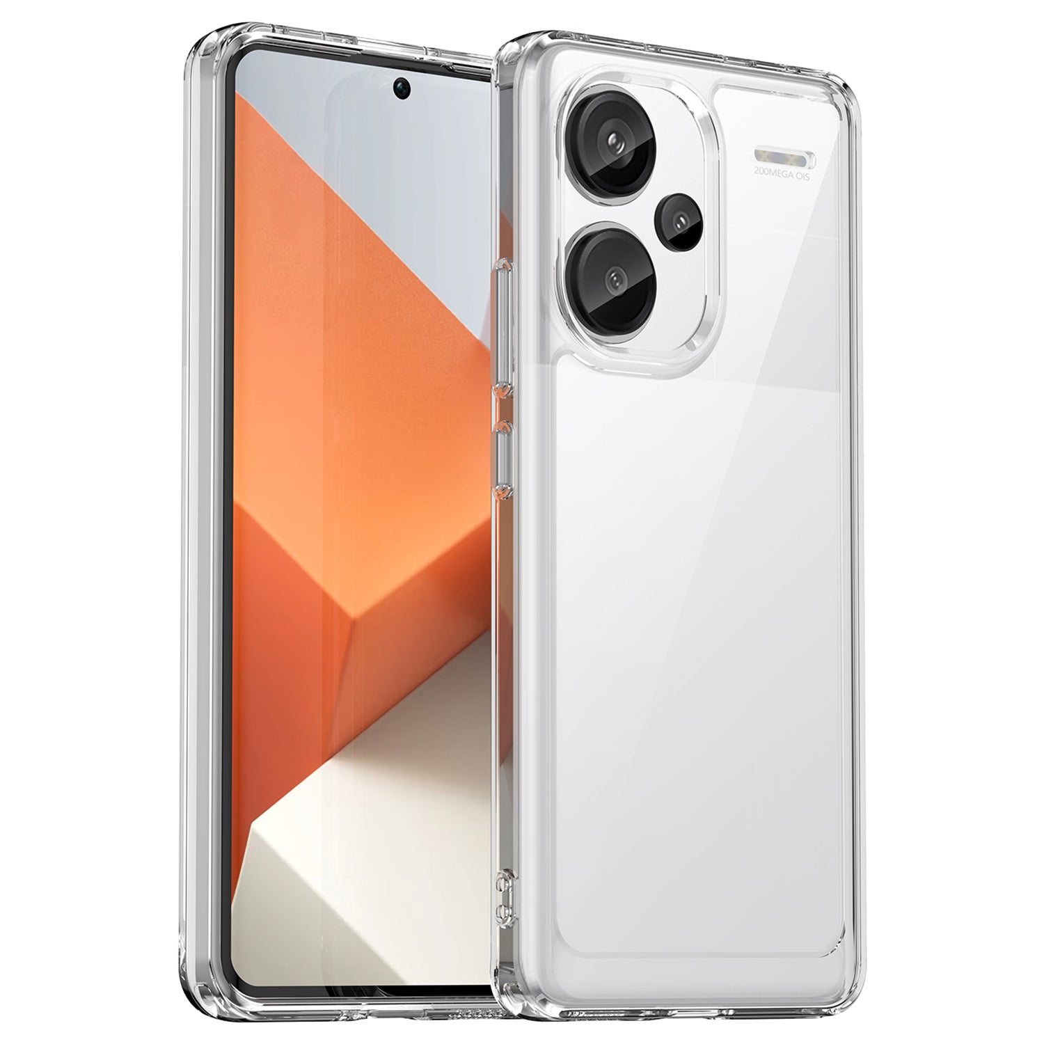 For Xiaomi Redmi Note 13 Pro+ 5G Phone Case TPU + Acrylic Cover Colorful Frame - Transparent Grey