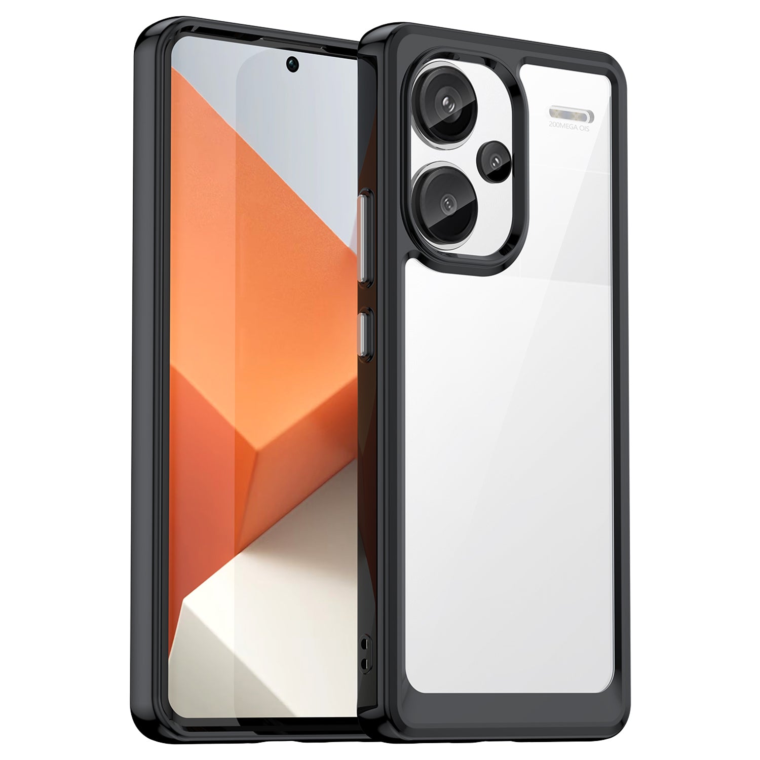 For Xiaomi Redmi Note 13 Pro+ 5G Phone Case TPU + Acrylic Cover Colorful Frame - Transparent Grey