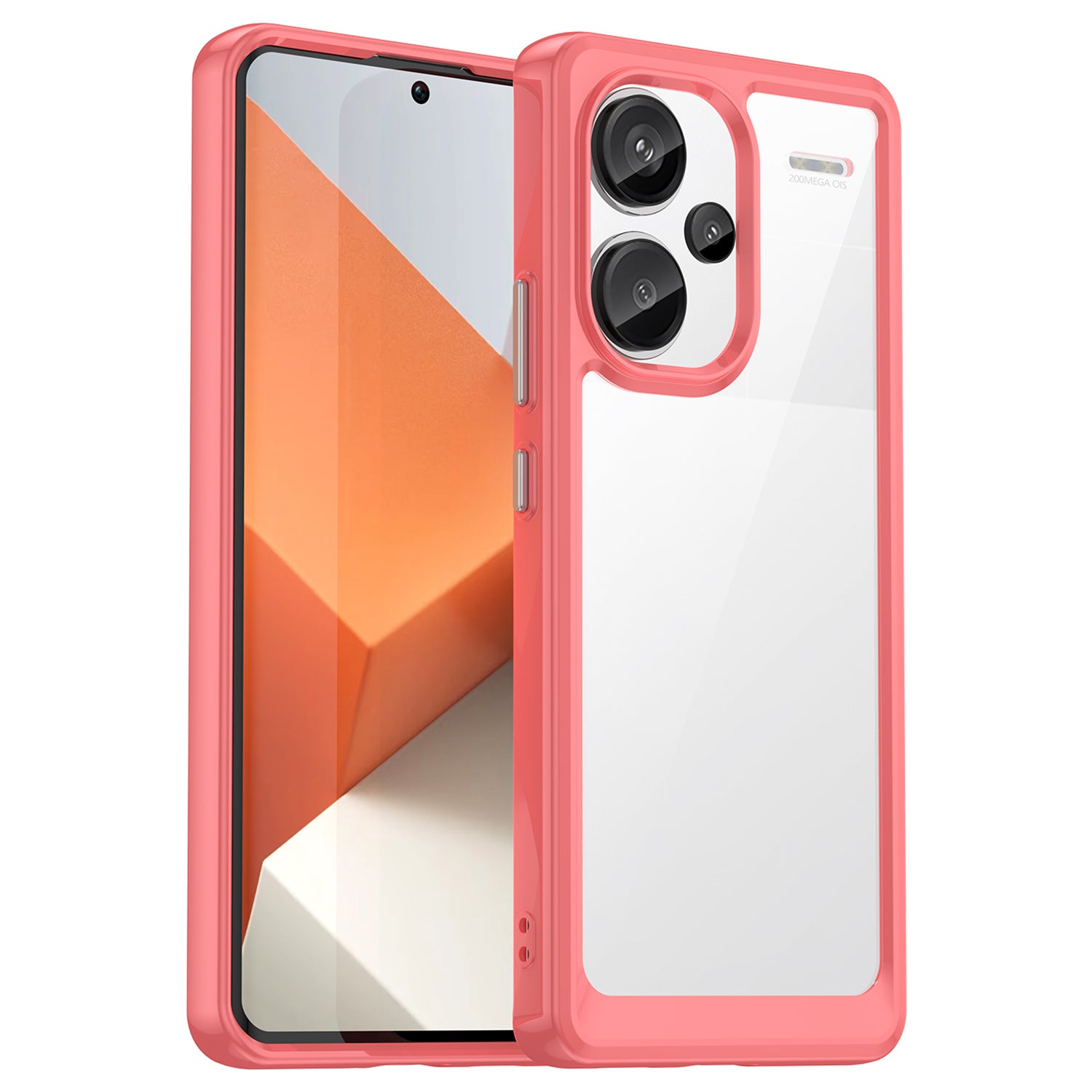 For Xiaomi Redmi Note 13 Pro+ 5G Phone Case TPU + Acrylic Cover Colorful Frame - Transparent Grey