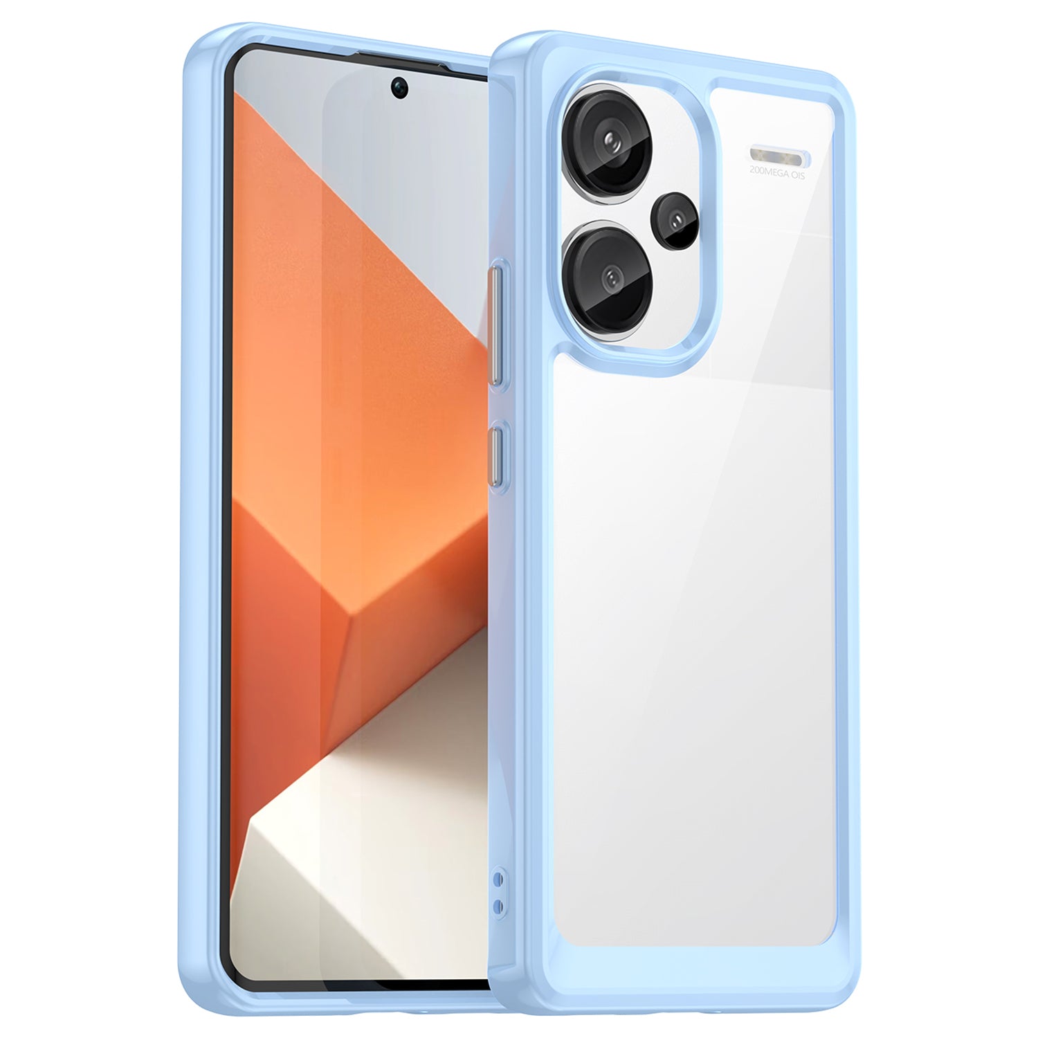 For Xiaomi Redmi Note 13 Pro+ 5G Phone Case TPU + Acrylic Cover Colorful Frame - Transparent Grey