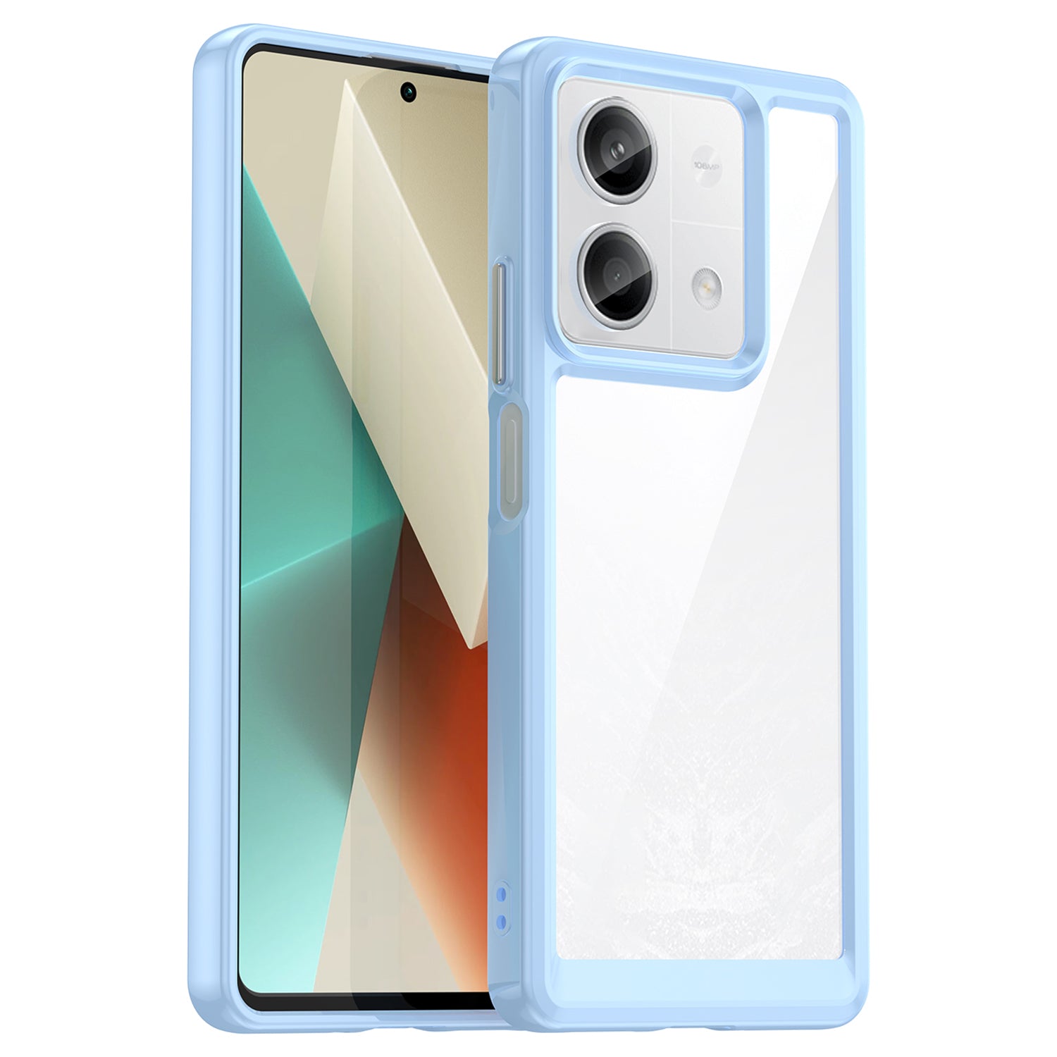 For Xiaomi Redmi Note 13 5G Phone Case Colorful TPU Frame+Acrylic Clear Back - Black