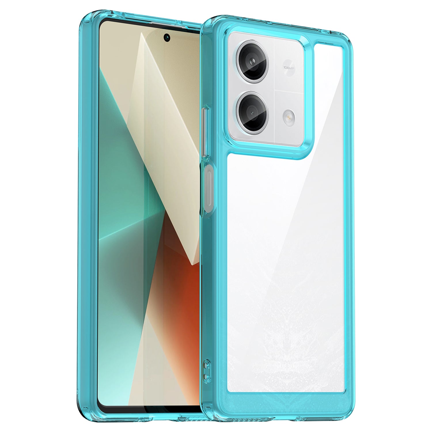 For Xiaomi Redmi Note 13 5G Phone Case Colorful TPU Frame+Acrylic Clear Back - Black