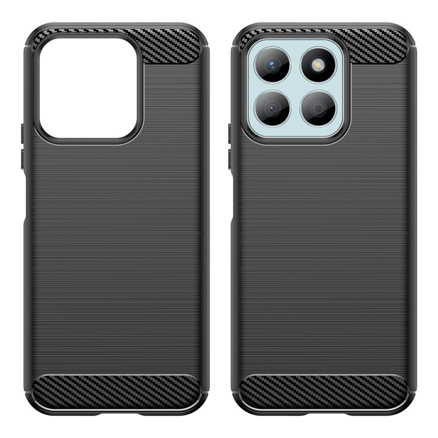 Phone Cover for Honor X8b 4G TPU Case Anti-Scratch Carbon Fiber Texture - Black