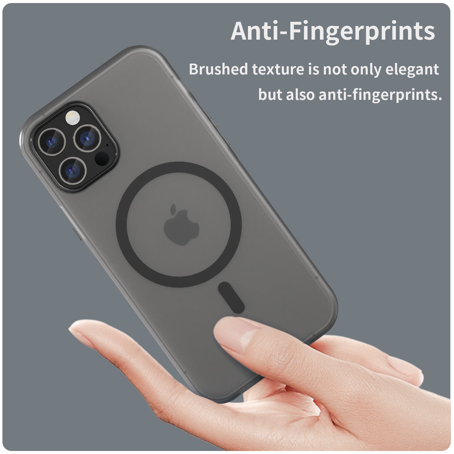 For iPhone 12 Pro 6.1 inch / 12 6.1 inch Translucent Matte Cover TPU + PC Phone Case Compatible with MagSafe - Black