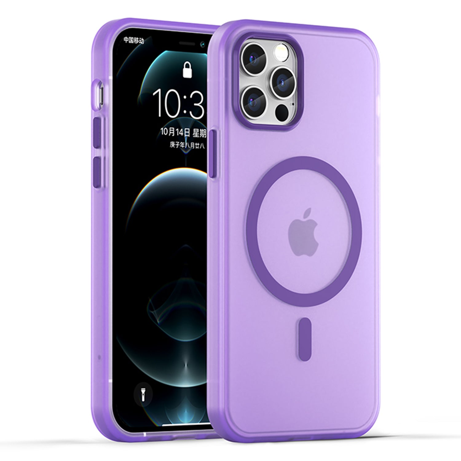 For iPhone 12 Pro 6.1 inch / 12 6.1 inch Translucent Matte Cover TPU + PC Phone Case Compatible with MagSafe - Black