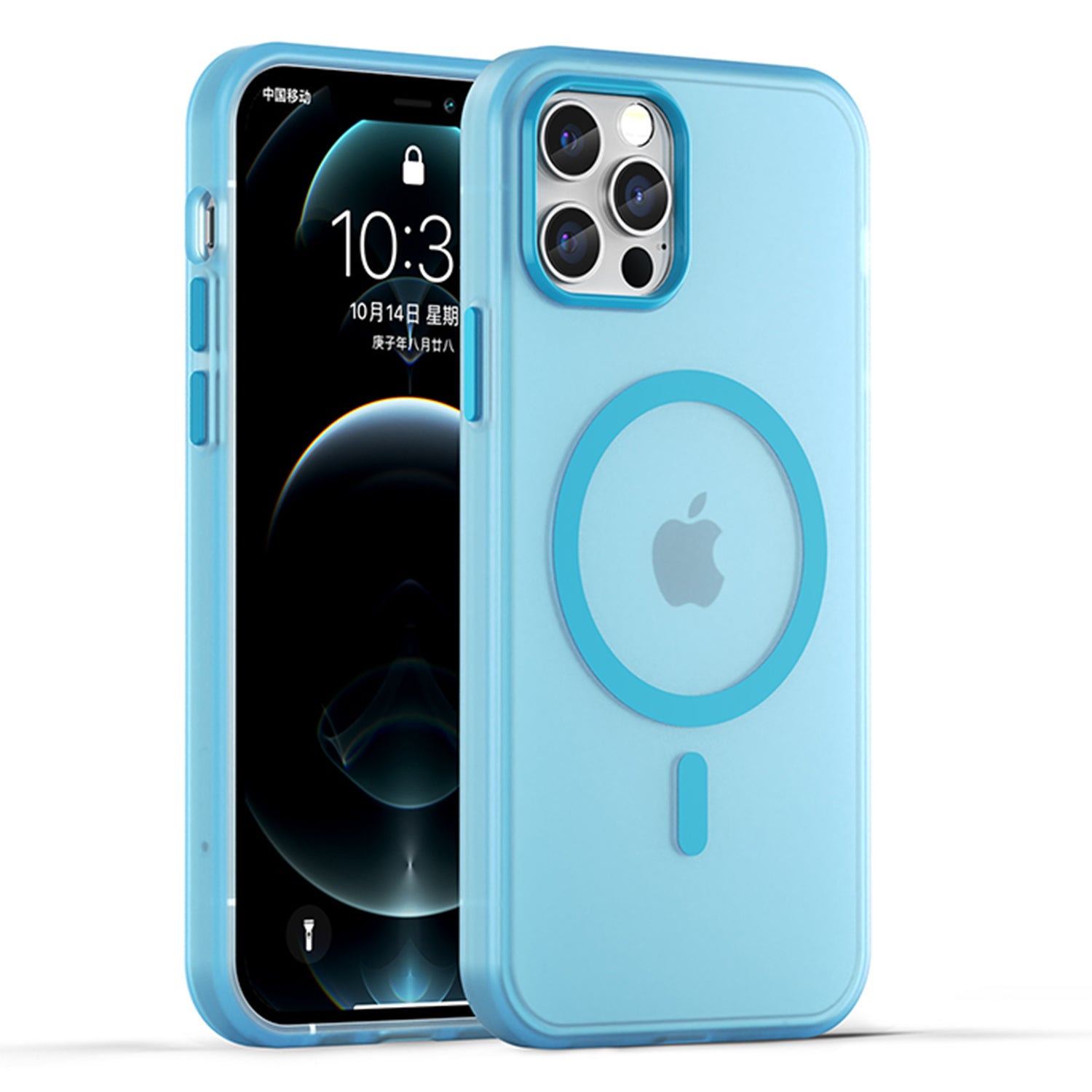 For iPhone 12 Pro 6.1 inch / 12 6.1 inch Translucent Matte Cover TPU + PC Phone Case Compatible with MagSafe - Black