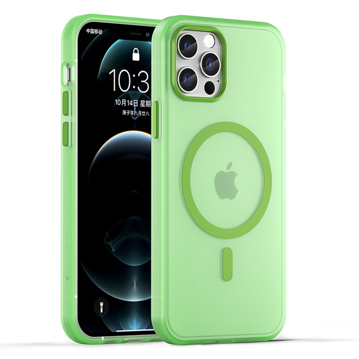 For iPhone 12 Pro 6.1 inch / 12 6.1 inch Translucent Matte Cover TPU + PC Phone Case Compatible with MagSafe - Black