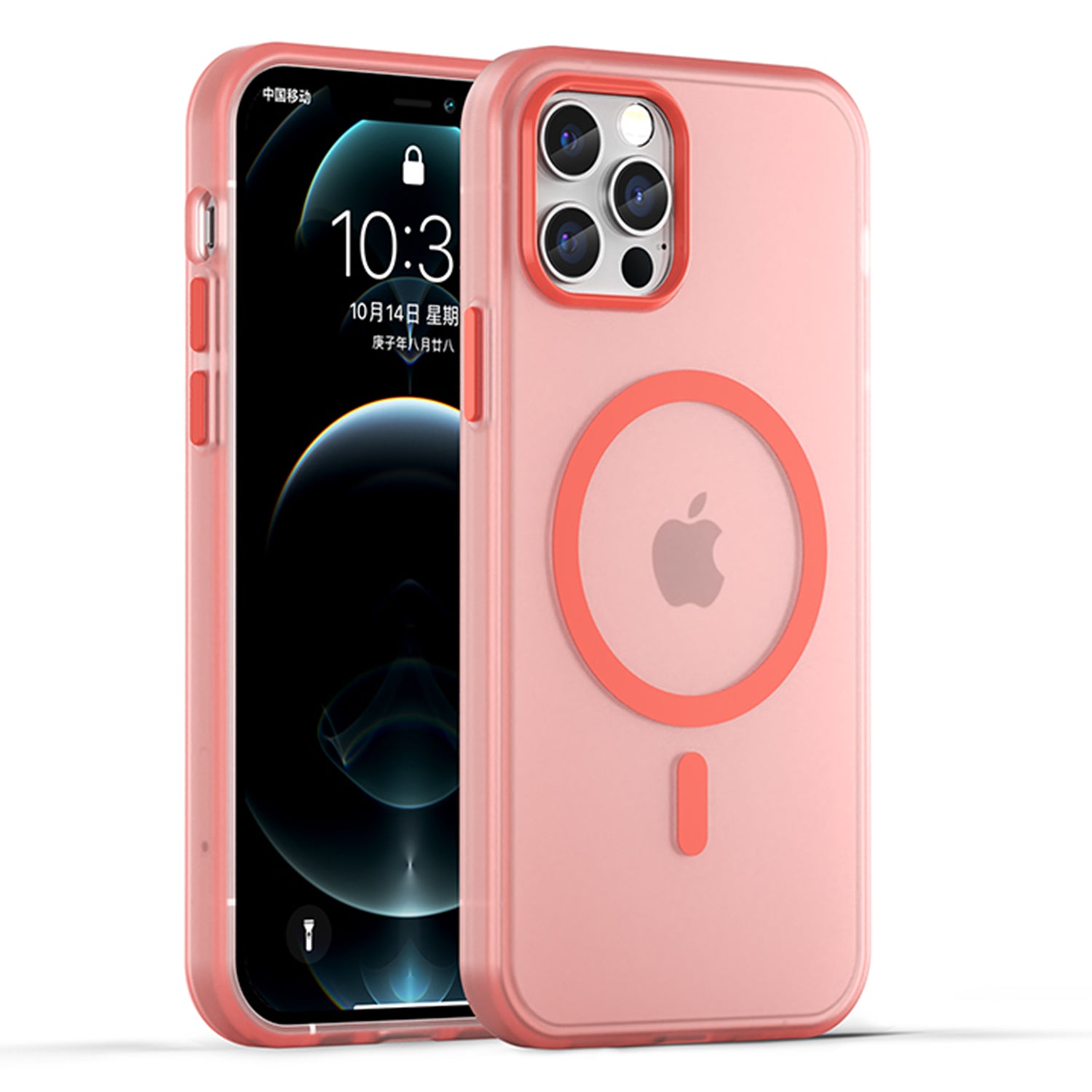 For iPhone 12 Pro 6.1 inch / 12 6.1 inch Translucent Matte Cover TPU + PC Phone Case Compatible with MagSafe - Black
