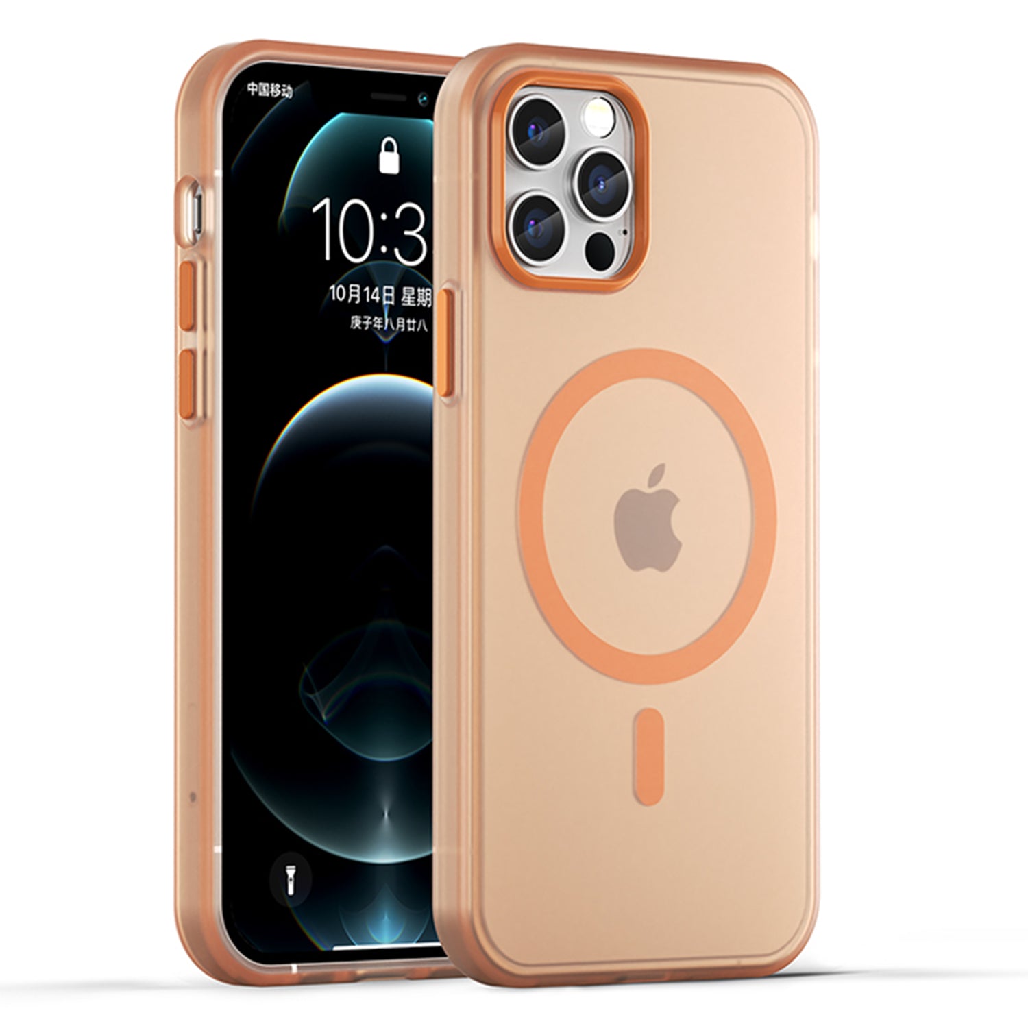 For iPhone 12 Pro 6.1 inch / 12 6.1 inch Translucent Matte Cover TPU + PC Phone Case Compatible with MagSafe - Black