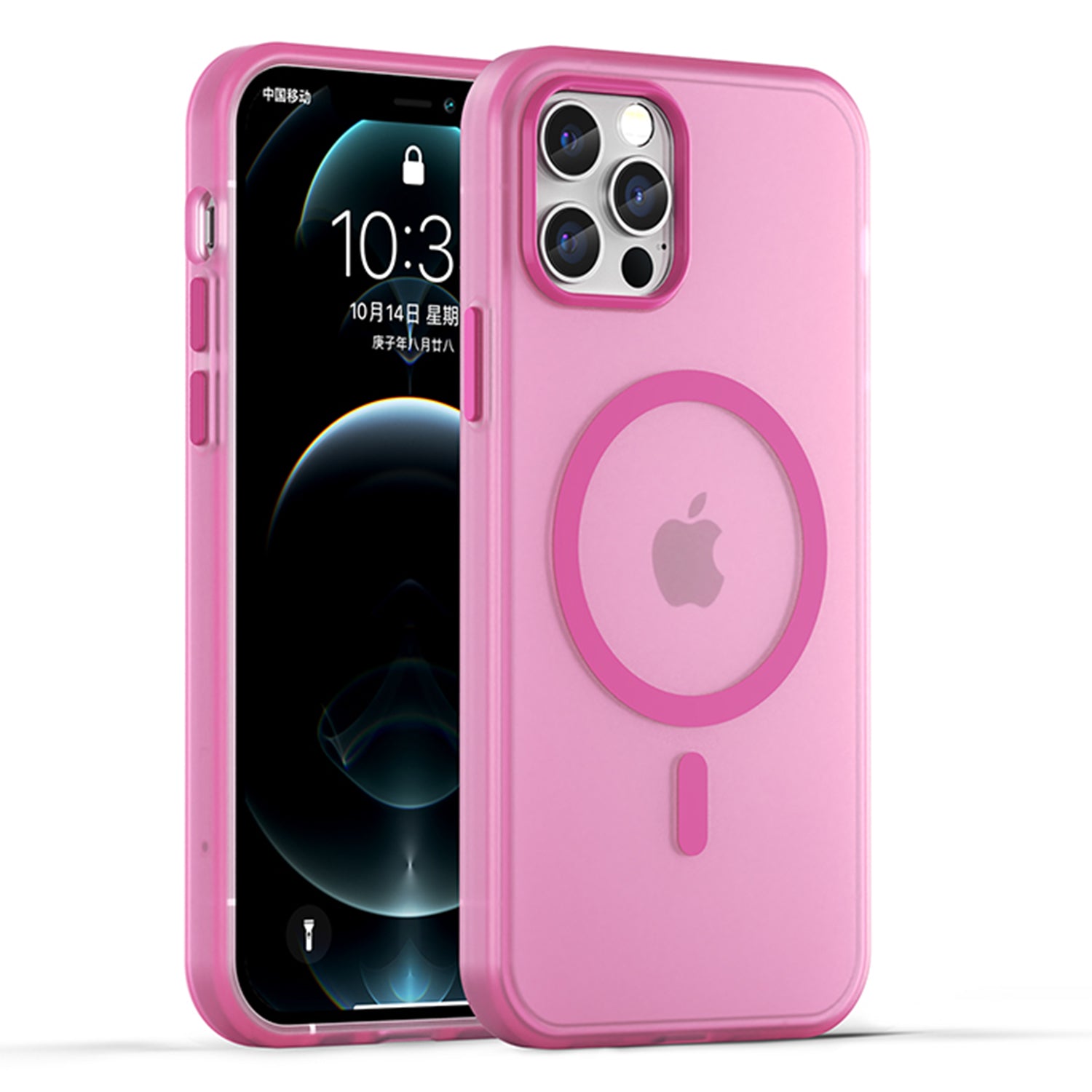 For iPhone 12 Pro Max 6.7 inch Magnetic Case Translucent Matte TPU + PC Phone Cover Compatible with MagSafe - Dark Blue