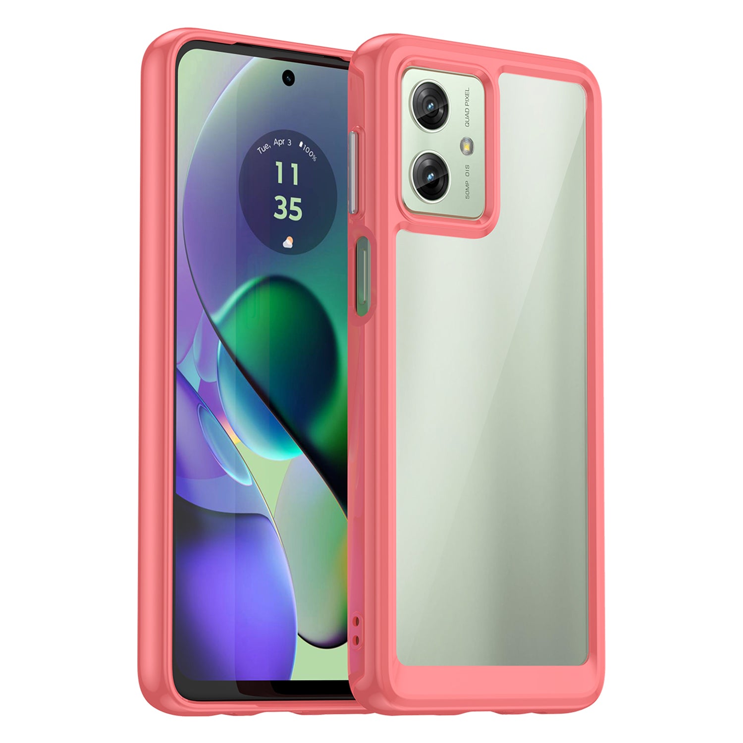 For Motorola Moto G54 5G TPU+Acrylic Case Clear Back Phone Cover - Black