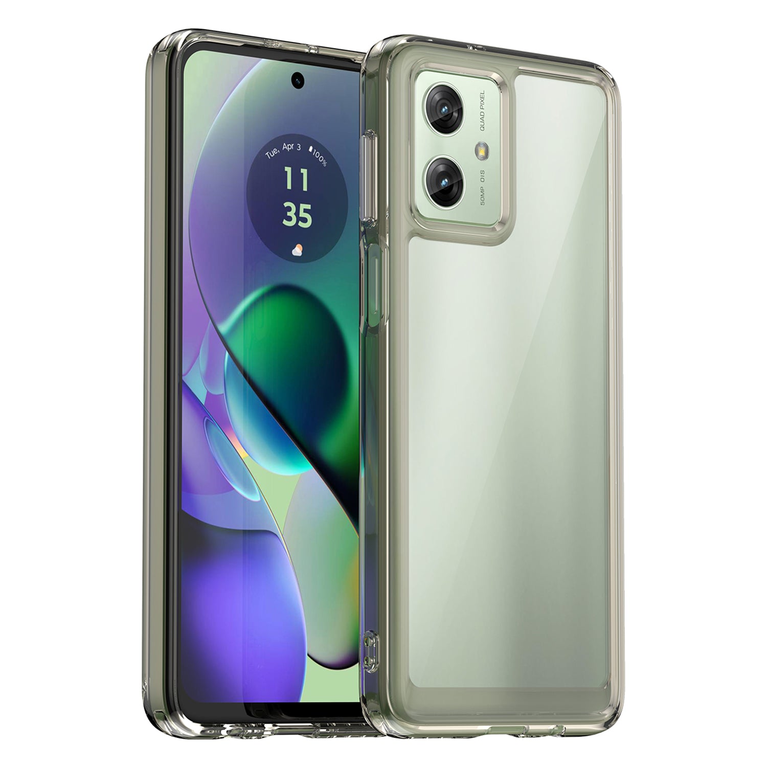 For Motorola Moto G54 5G TPU+Acrylic Case Clear Back Phone Cover - Black