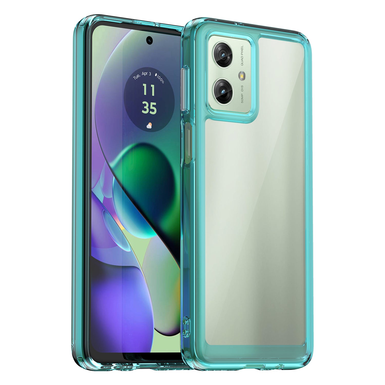 For Motorola Moto G54 5G TPU+Acrylic Case Clear Back Phone Cover - Black