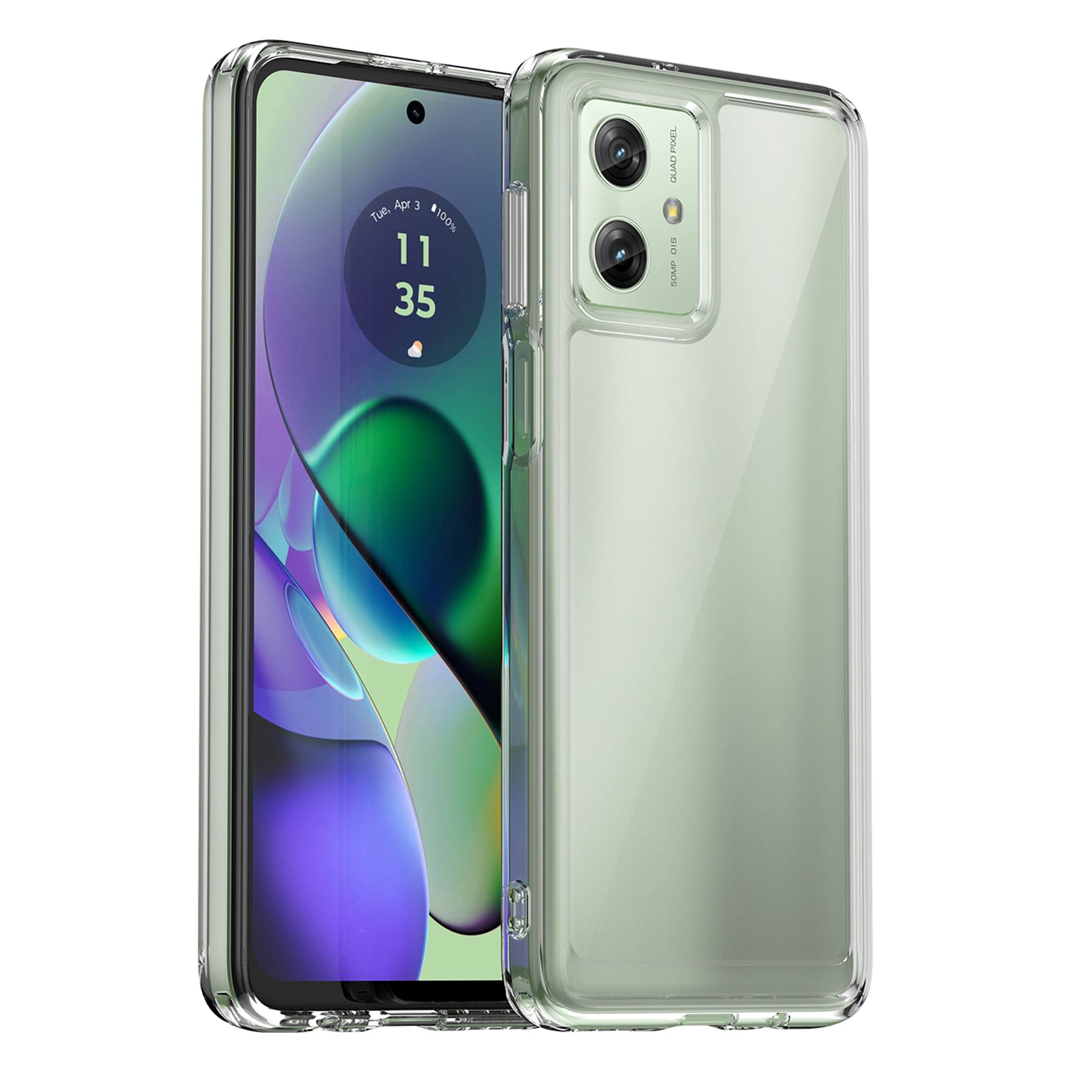 For Motorola Moto G54 5G TPU+Acrylic Case Clear Back Phone Cover - Black