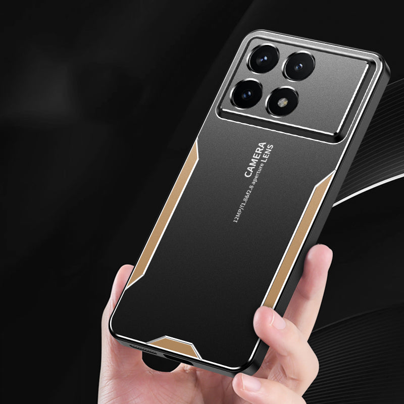 For Xiaomi Redmi K70 5G / K70 Pro 5G Cell Phone Case No Dead Angle Protection Metal Cover - Gold