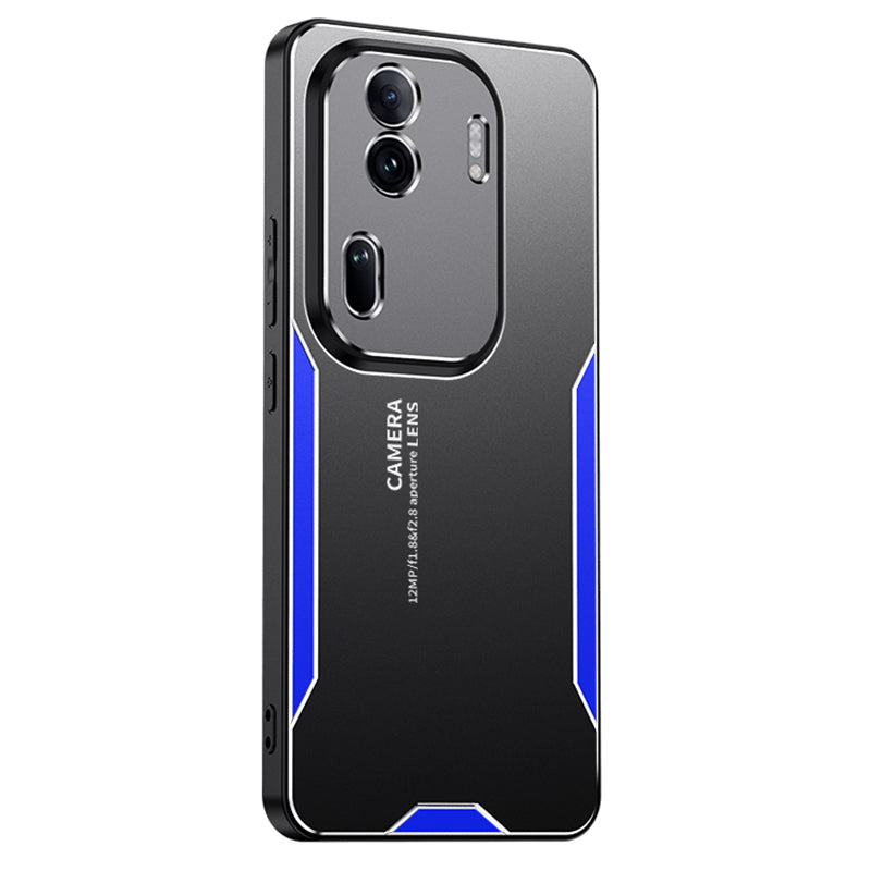 For Oppo Reno11 Pro 5G (Global) / Reno11 (China) 5G Phone Case Shockproof Military Aluminum Alloy Metal Cover - Gold