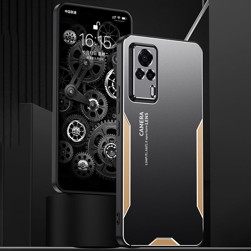 Tough Armor Case for vivo S9e Aluminium Alloy Matte Back Phone Cover - Gold