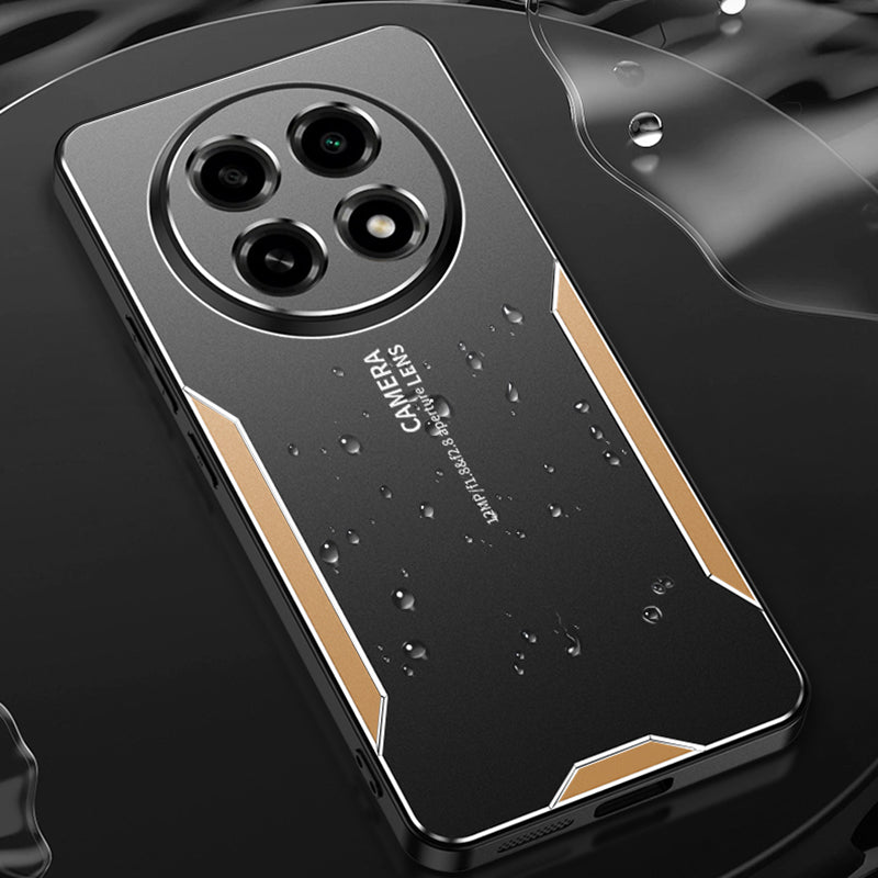 For Oppo A2 Pro 5G Shockproof Cover Aluminum Alloy Phone Protection Case - Gold