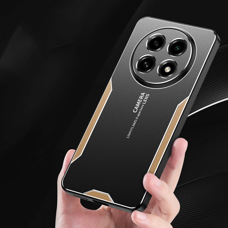 For Oppo A2 Pro 5G Shockproof Cover Aluminum Alloy Phone Protection Case - Gold