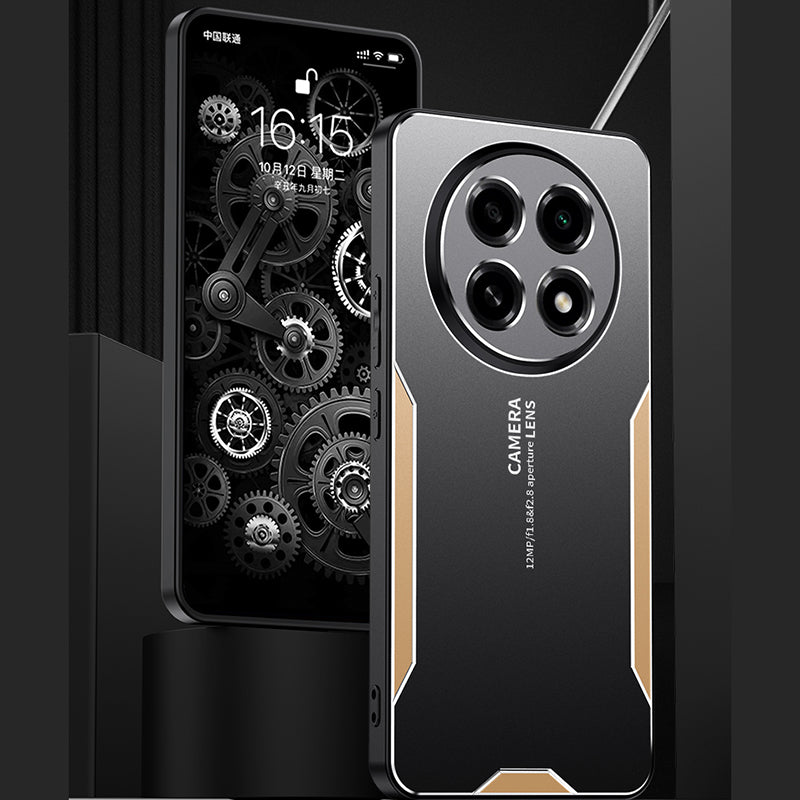 For Oppo A2 Pro 5G Shockproof Cover Aluminum Alloy Phone Protection Case - Gold